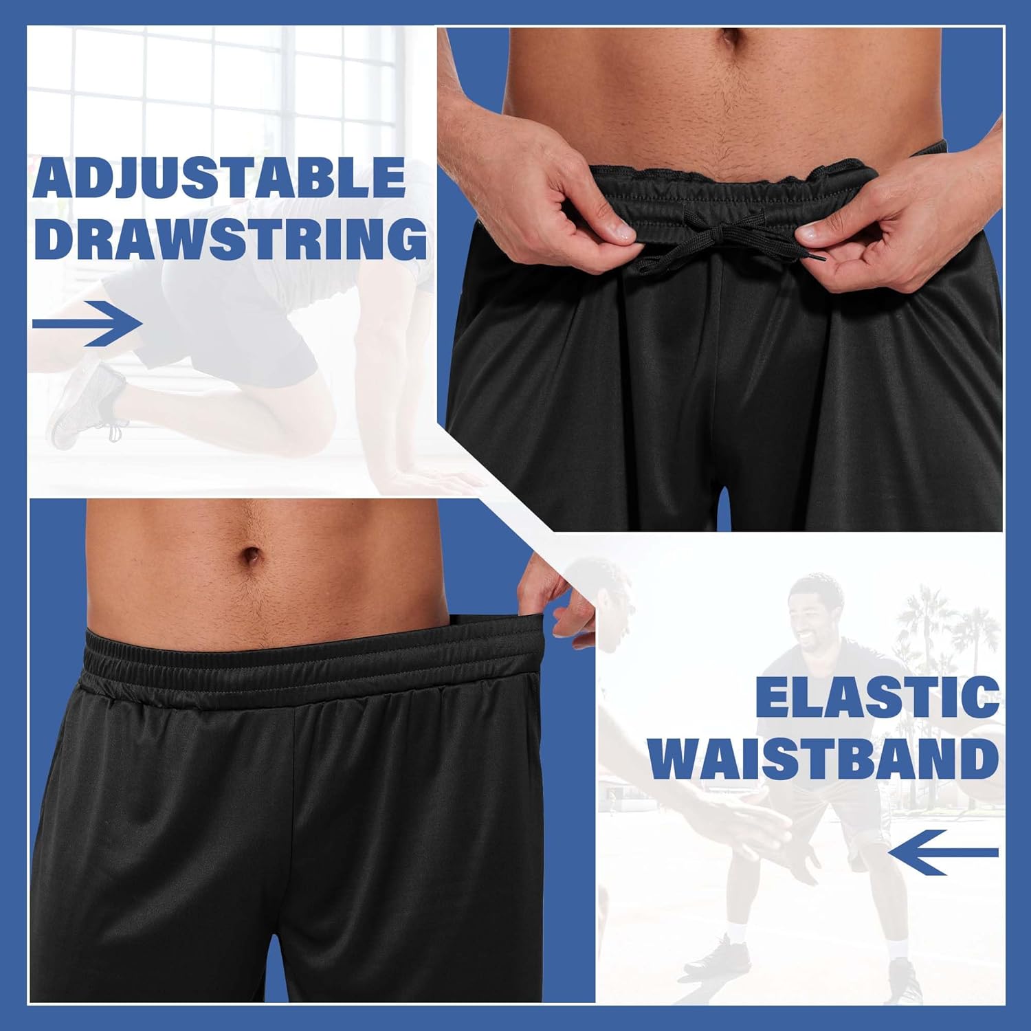 LalaHooK 5 Pack Gym Mens Shorts - Quick Dry Basketball Workout Athletic Shorts with Pockets for Running Casual Activewear