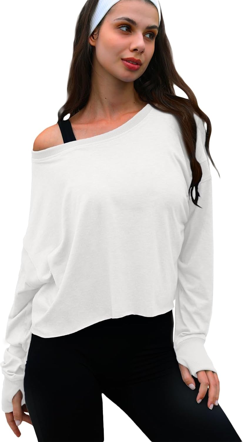 UNIANKIYA Open Back Workout Tops for Women Long Sleeve Cropped Athletic Clothes Gym Running Yoga Low Impact Sports T Shirts