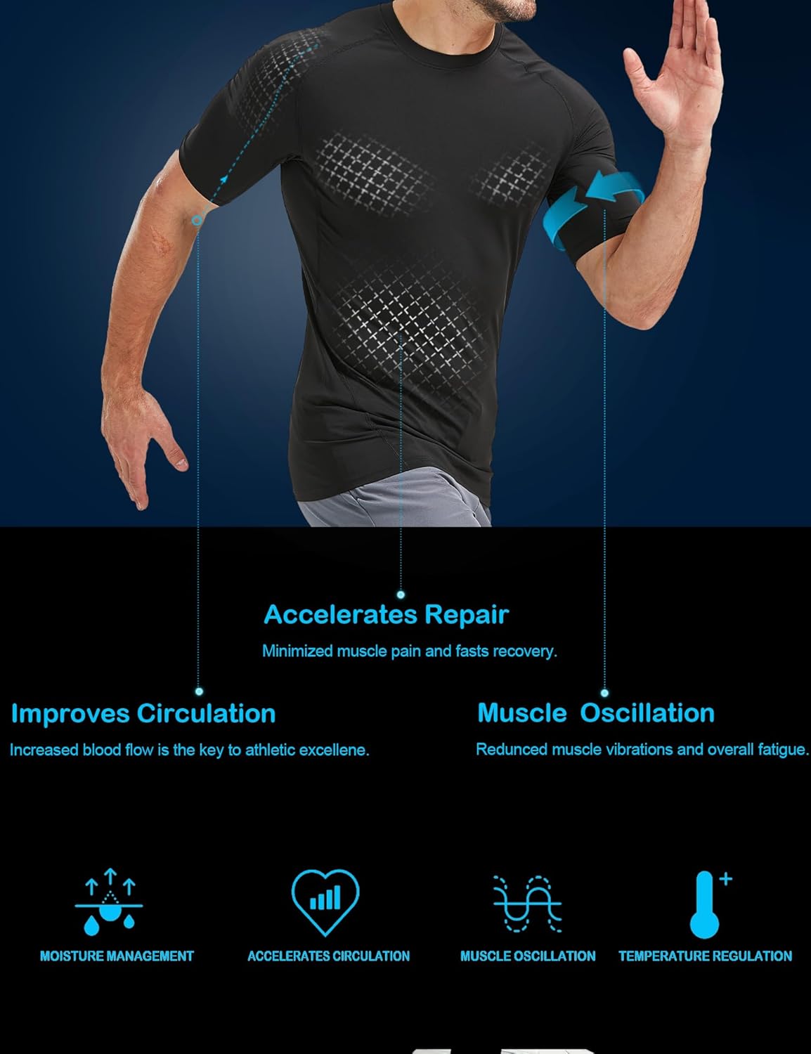 Alternative view of Dalavch 5 Pack Menu2019s Compression Shirts Short Sleeve Cool Dry Sports Athletic Workout Base Layer Undershirt T-Shirt Tops