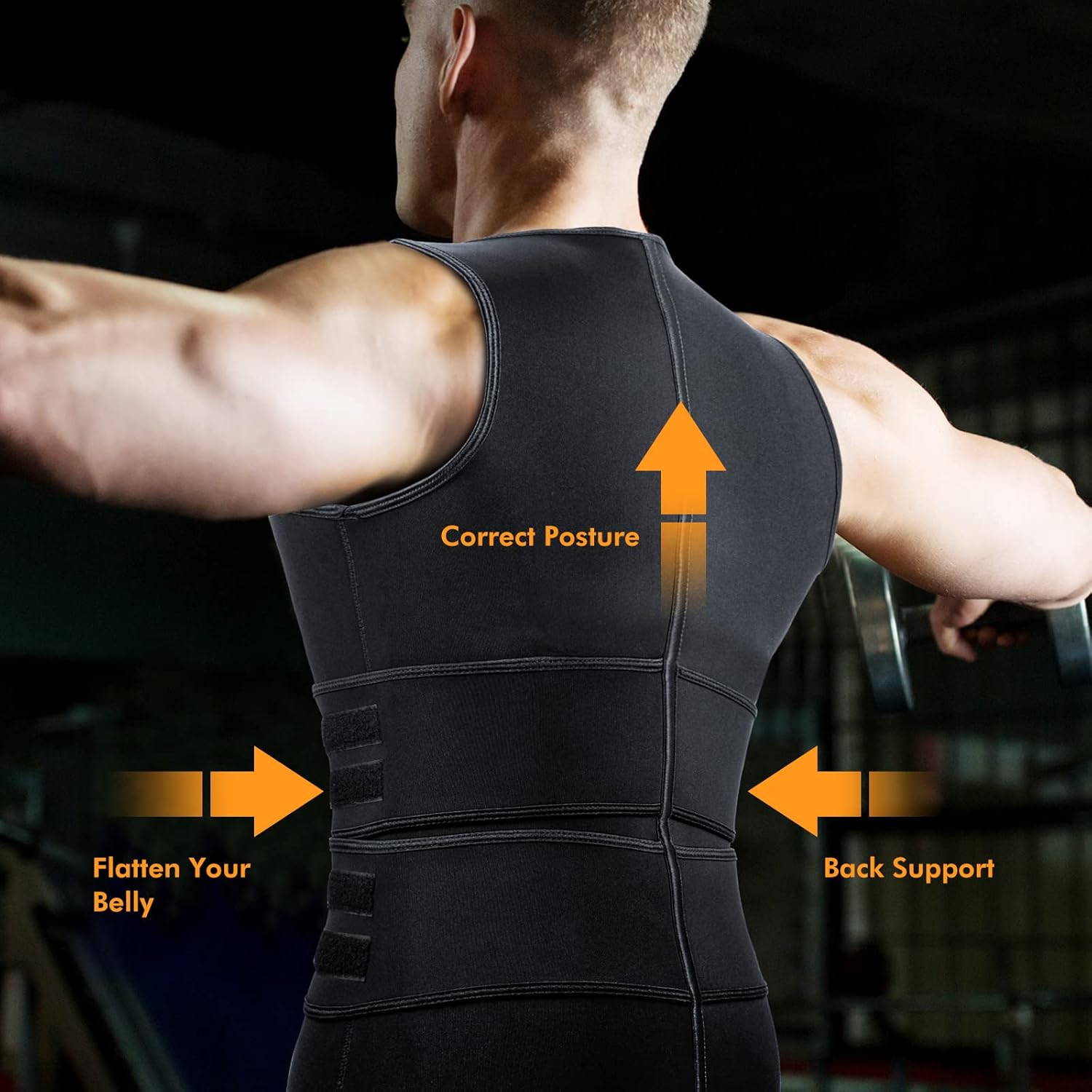 A+ Choice Sauna Vest Waist Trainer for Men - Mens Sauna Suit Double Sweat Belt Body Shaper for Gym Workout Exercise - Image 3