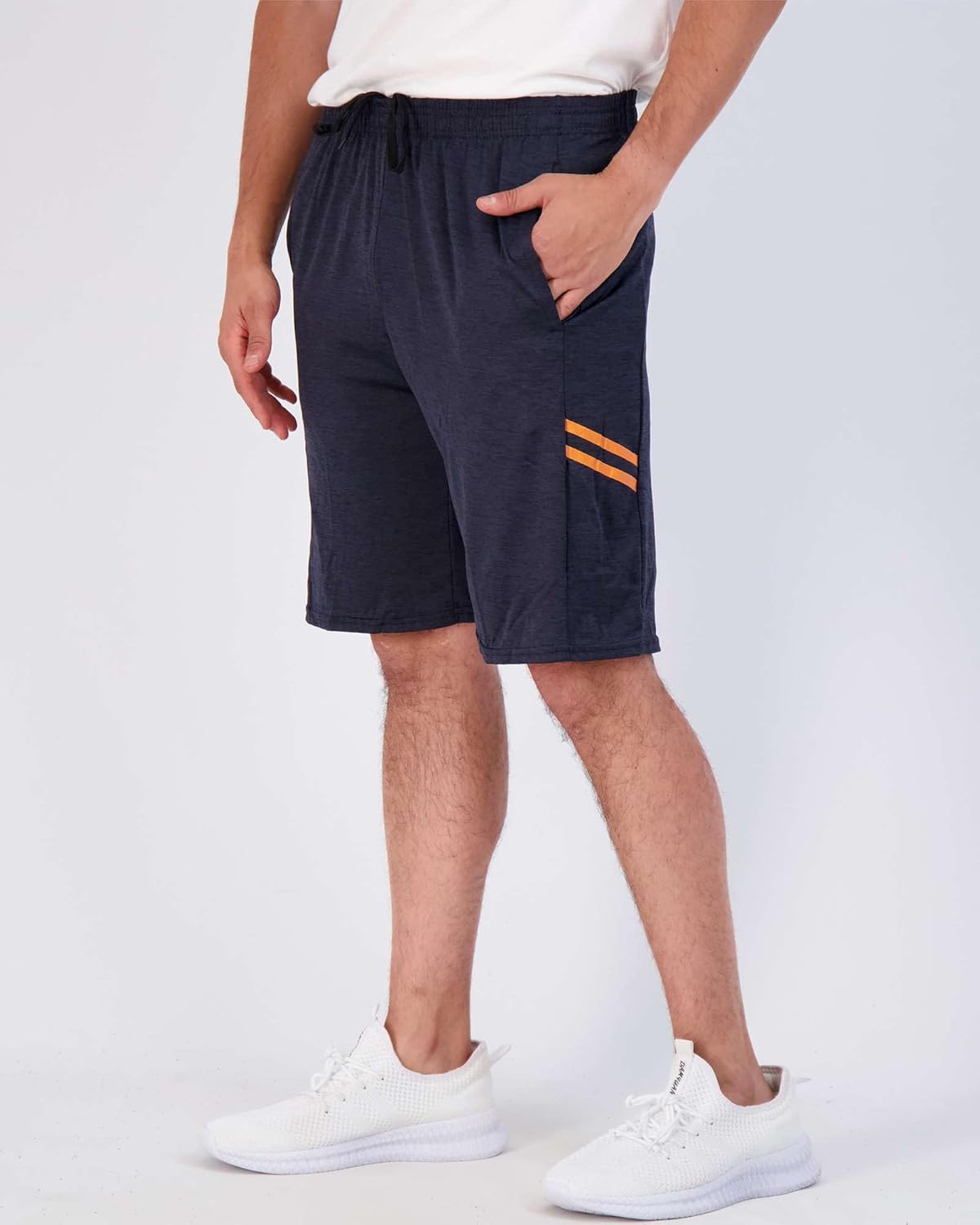 Real Essentials Menu2019s 5 Pack: 9" Dry-Fit Shorts u2013 Athletic Gym, Workout, Basketball, Running, Casual Lounge Active Pockets