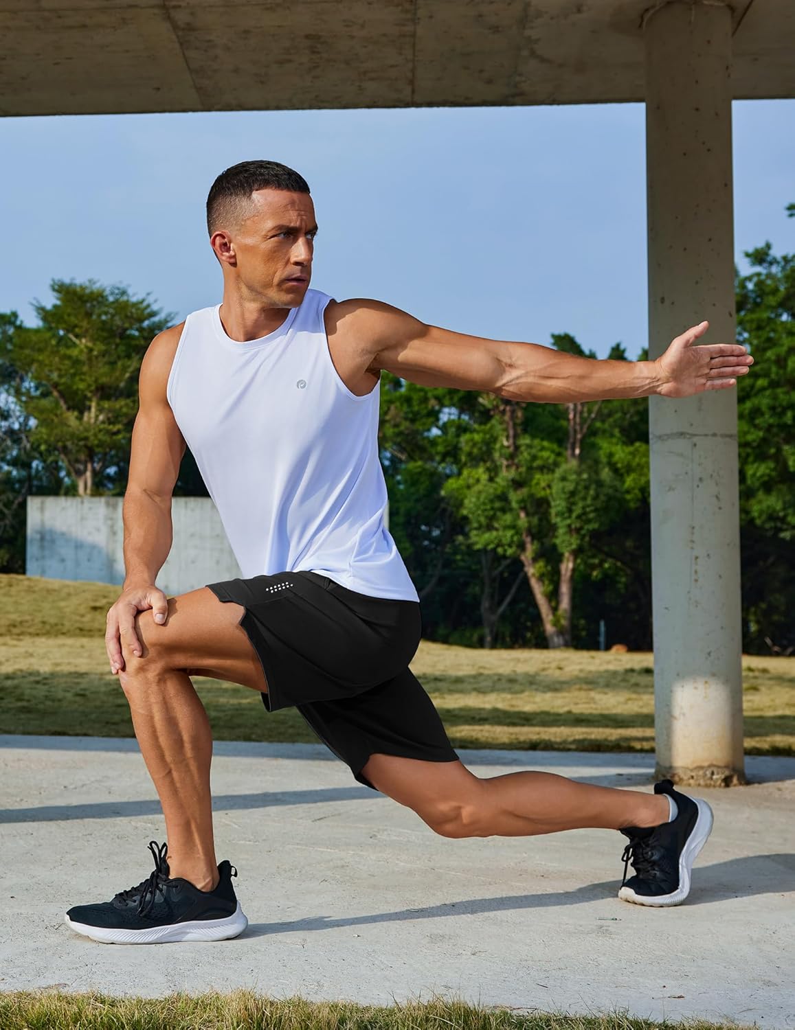 COOFANDY Mens Athletic Running Shorts with Zipper Pockets Quick Dry 7" Gym Workout Training Shorts