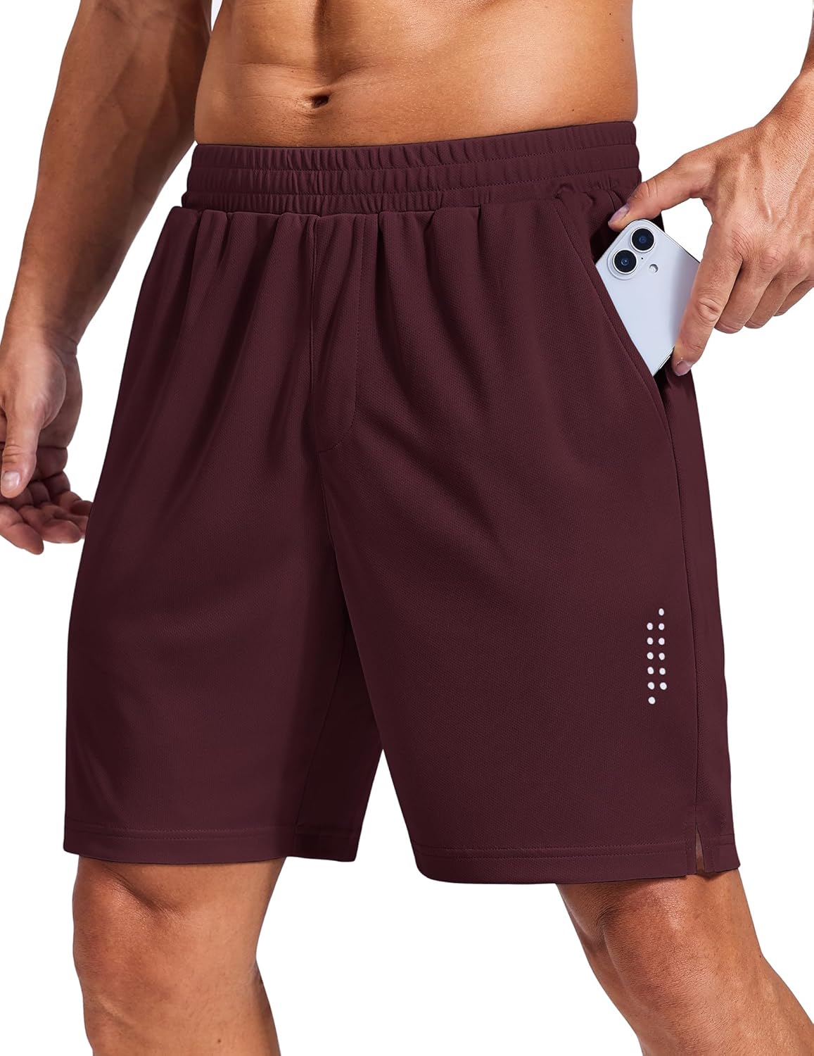 COOFANDY Mens Athletic Running Shorts with Zipper Pockets Quick Dry 7" Gym Workout Training Shorts - Image 6