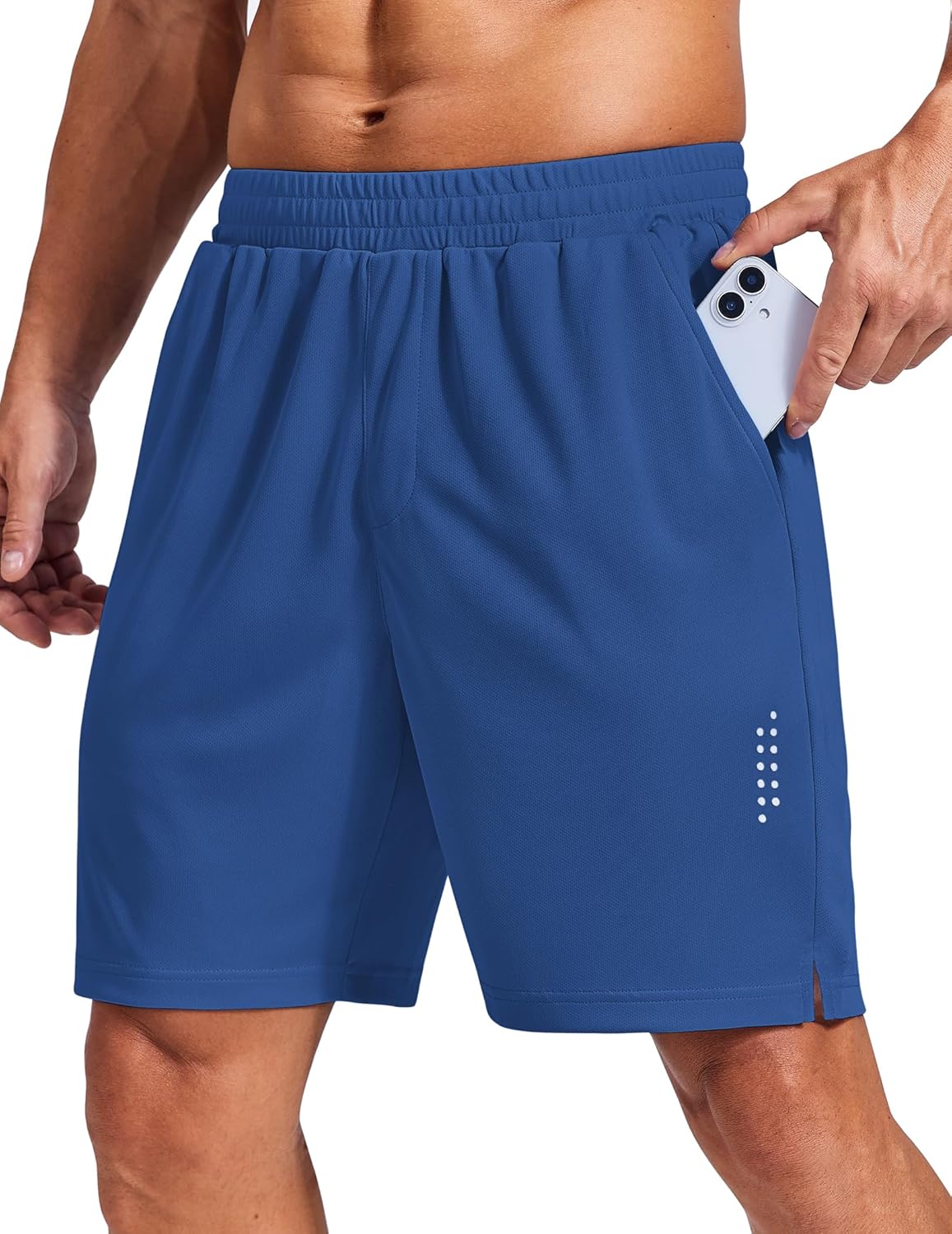 COOFANDY Mens Athletic Running Shorts with Zipper Pockets Quick Dry 7" Gym Workout Training Shorts - Image 7