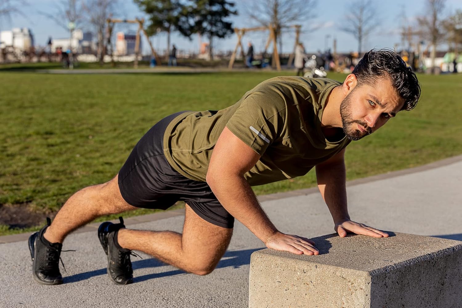 Alternative view of frueo Men's 1/3 Pack Workout Shirts Quick Dry Moisture Wicking Short Sleeve Mesh Athletic T-Shirts