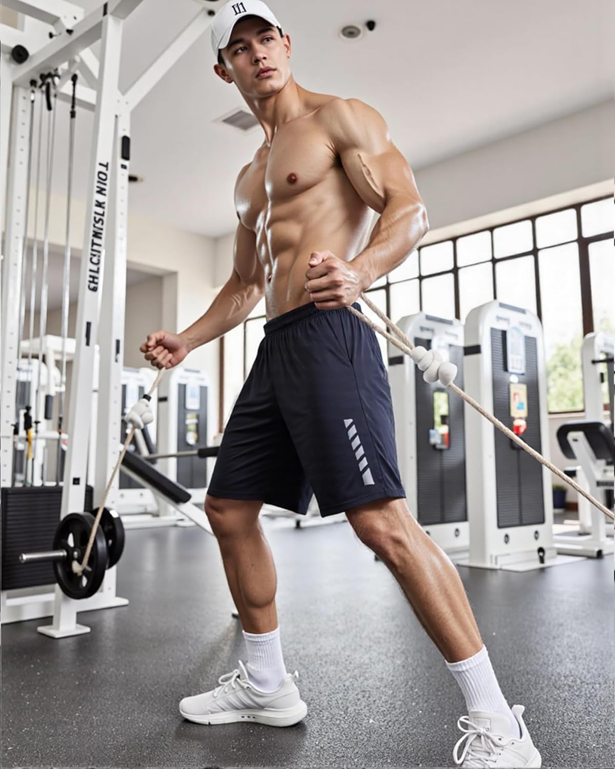 Alternative view of TEEPIRE Men's Athletic Shorts with Pockets and Elastic Waistband, Quick Dry Activewear Workout Short for Gym, Running