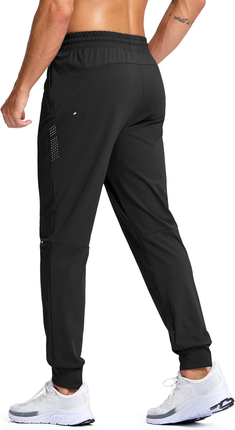 G Gradual Men's Joggers with Zipper Pockets Athletic Workout Gym Pants Stretch Running Track Jogging Sweatpants for Men