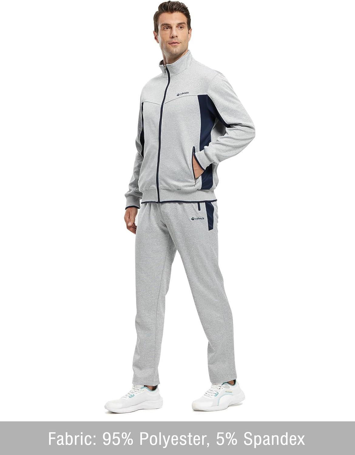 Alternative view of TBMPOY Men's Tracksuits Sweatsuits for Men Sweat Track Suits 2 Piece Casual Athletic Jogging Warm Up Full Zip Sets