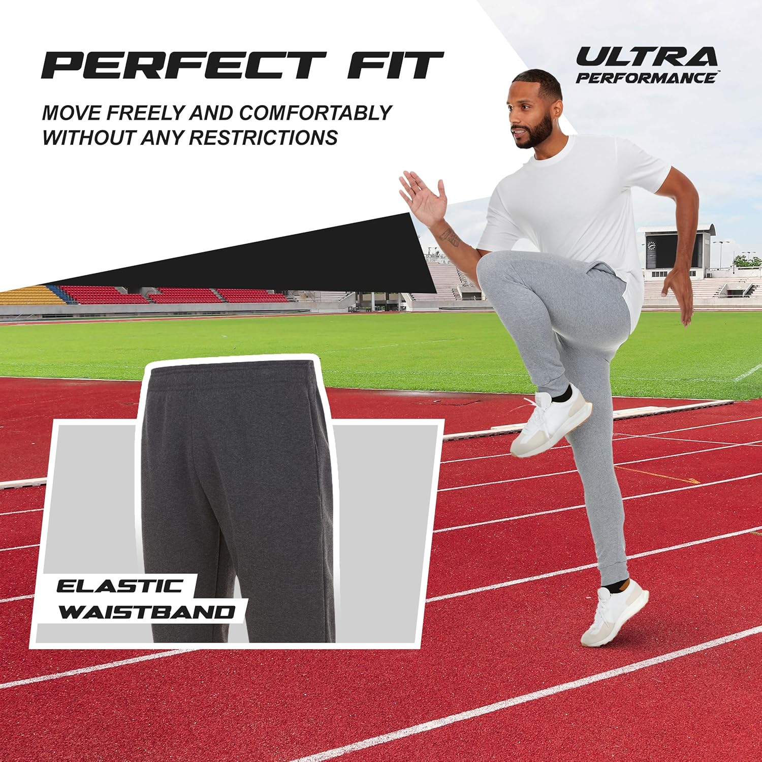Alternative view of Ultra Performance 3 Pack Mens Joggers Mens Athletic Sweatpants with Pockets for Men, Small - 3X