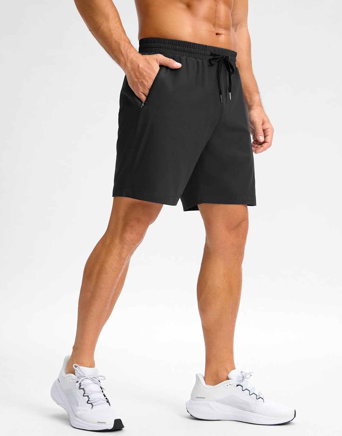 Pudolla Men's Running Gym Shorts with Zipper Pockets 5"/7"/ Lightweight Quick Dry Running Workout Athletic Short