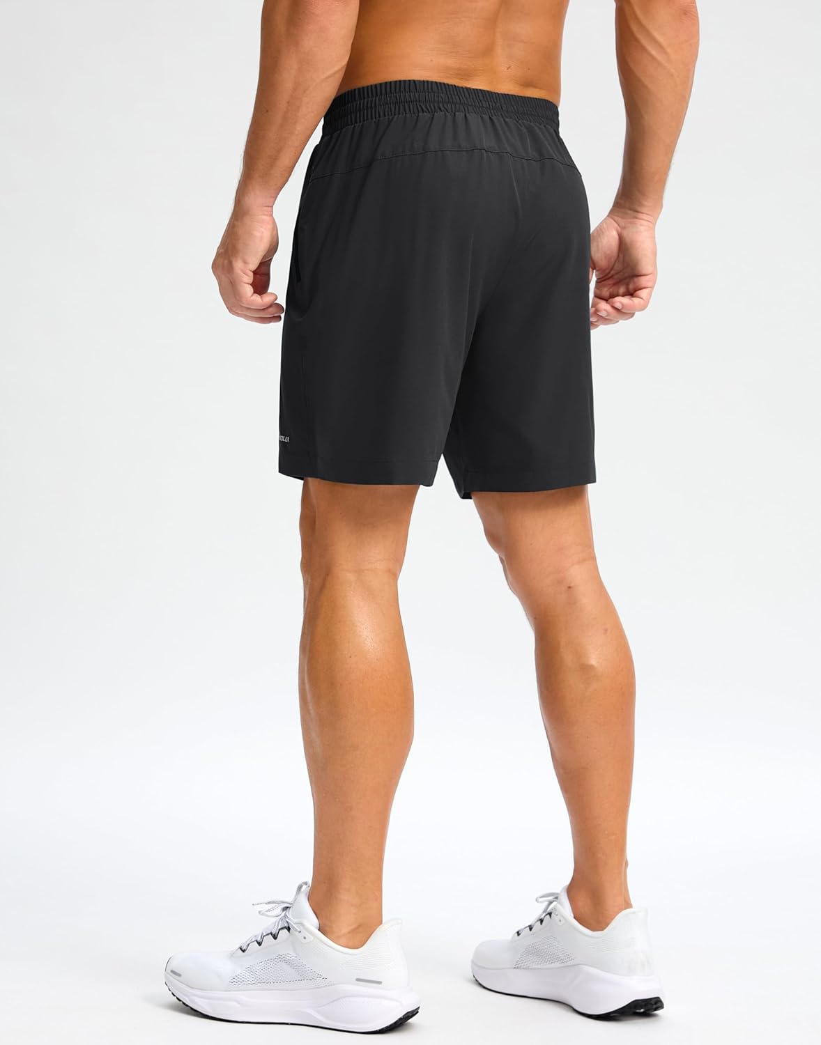 Alternative view of Pudolla Men's Running Gym Shorts with Zipper Pockets 5"/7"/ Lightweight Quick Dry Running Workout Athletic Short