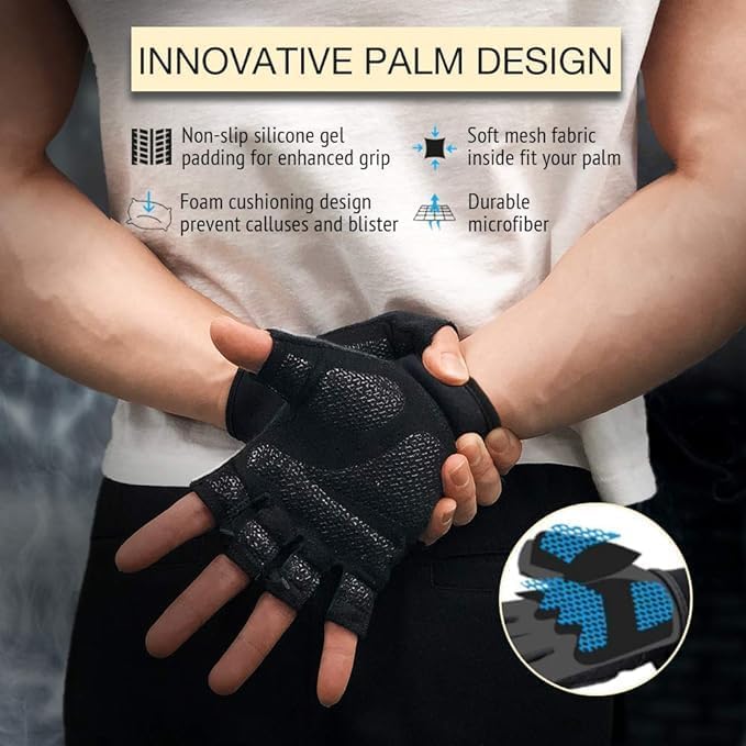 Alternative view of ATERCEL Workout Gloves for Men and Women, Exercise Gloves for Weight Lifting, Cycling, Gym, Training, Breathable and Snug fit