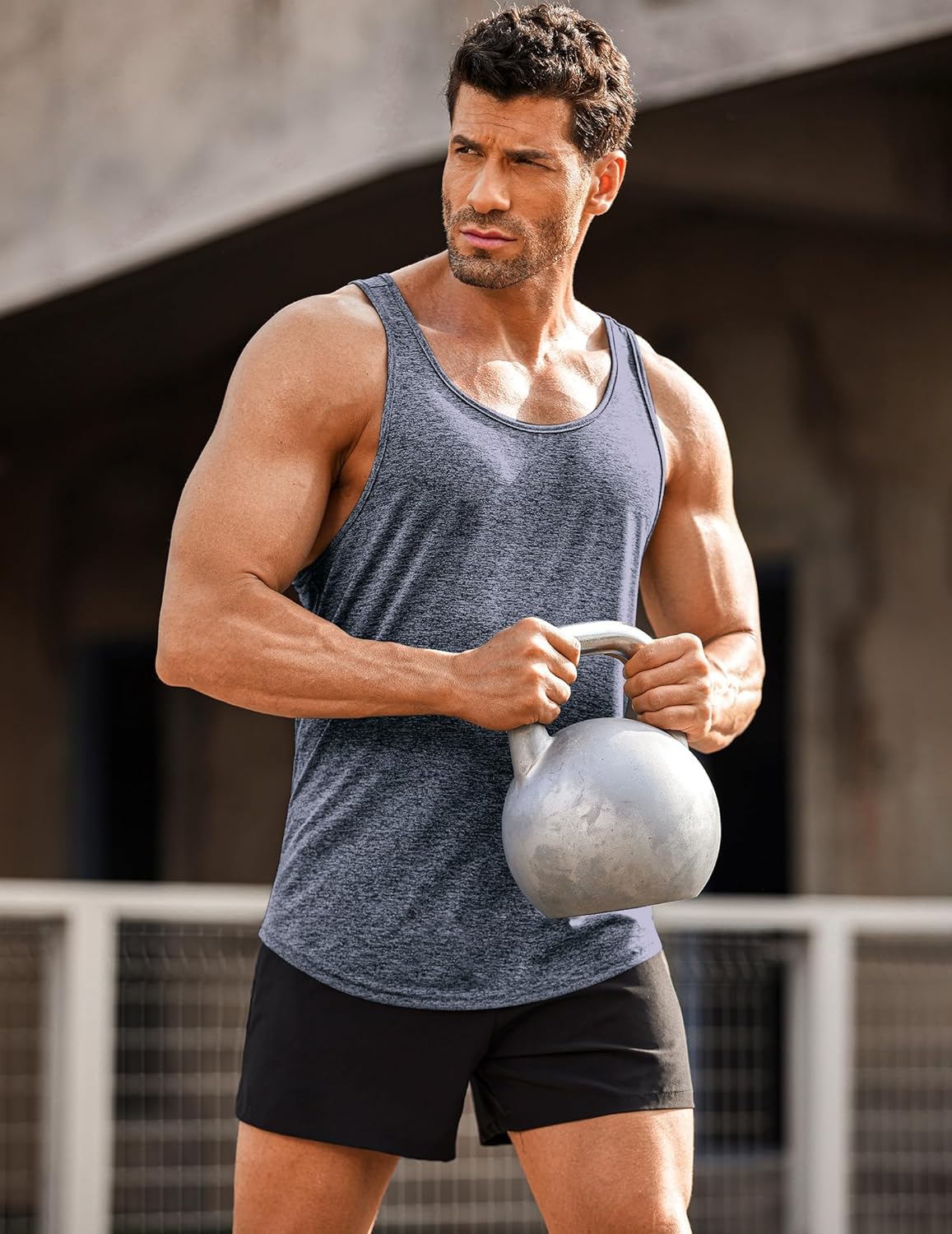 Alternative view of COOFANDY Men's 3 Pack Gym Tank Tops Y-Back Workout Muscle Tee Training Bodybuilding Fitness Sleeveless T Shirts