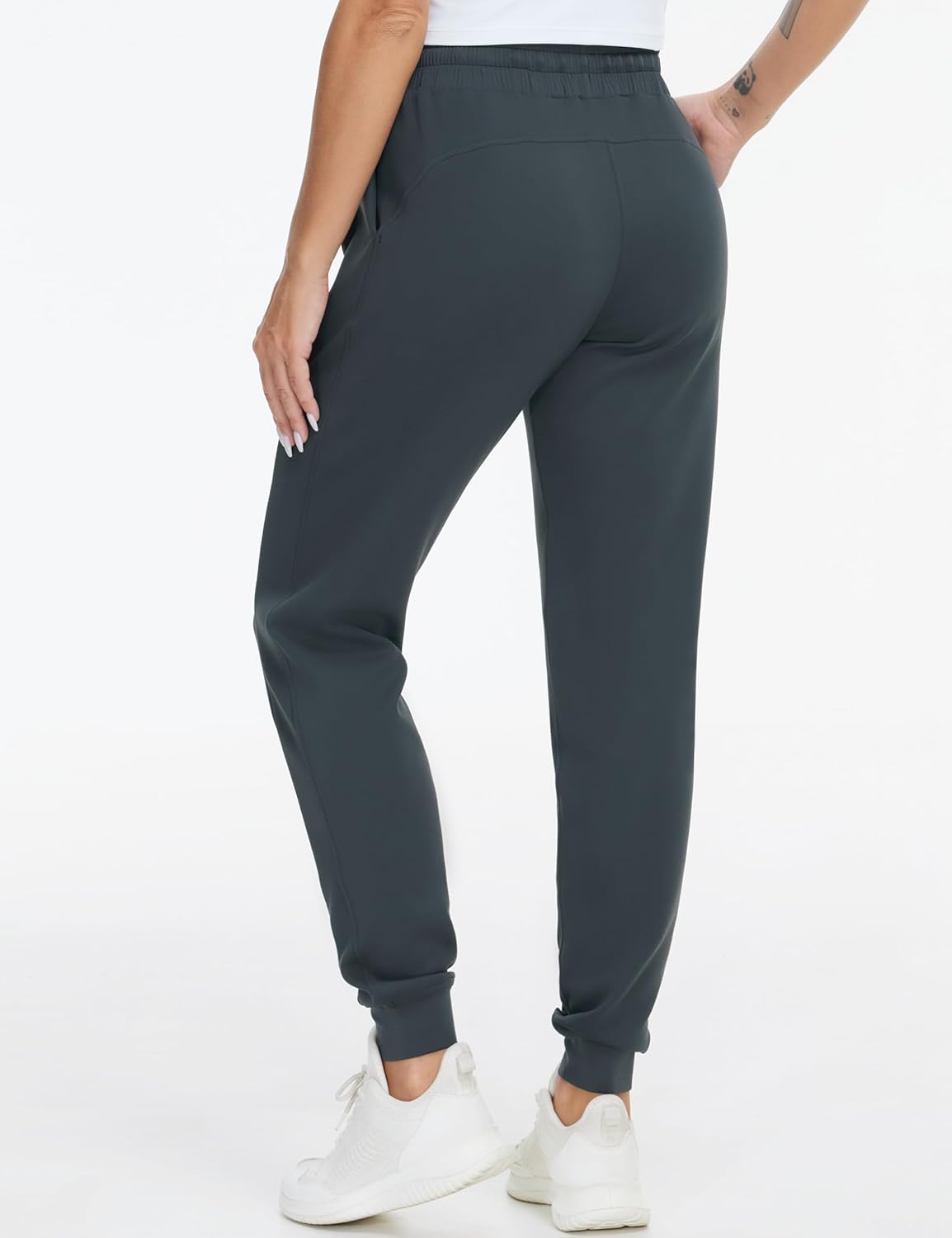 THE GYM PEOPLE Women's Workout Joggers Leggings Drawstring Running Lounge Sweatpants Tapered Pants with Pockets