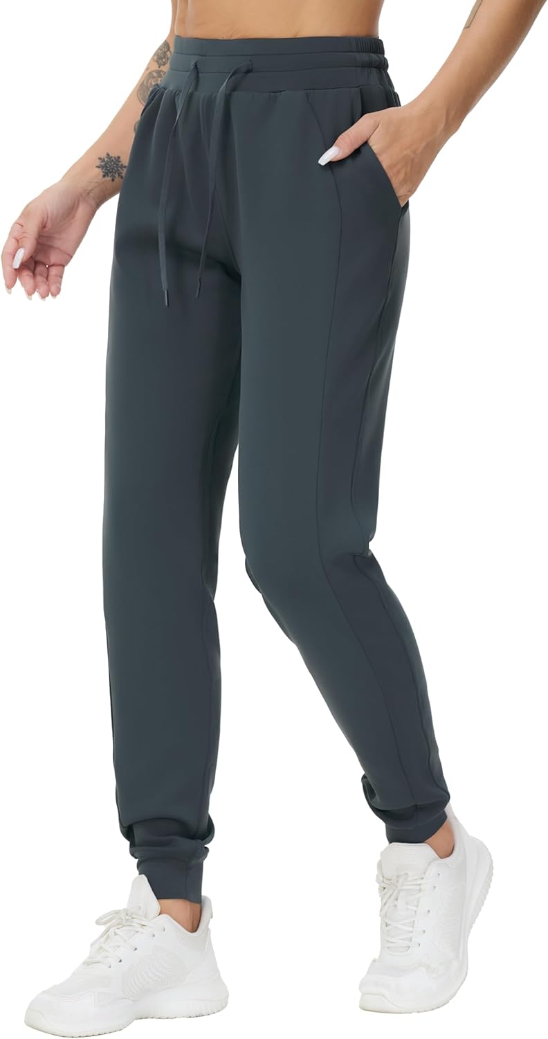 Alternative view of THE GYM PEOPLE Women's Workout Joggers Leggings Drawstring Running Lounge Sweatpants Tapered Pants with Pockets