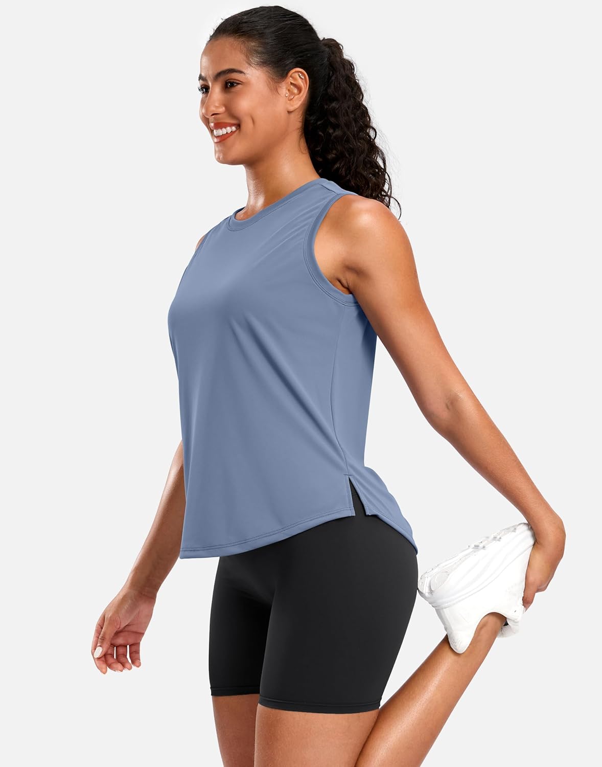 Alternative view of G Gradual Women's Sleeveless Workout Tops Lightweight High Neck Tennis Yoga Shirts Running Athletic Tank Tops for Women