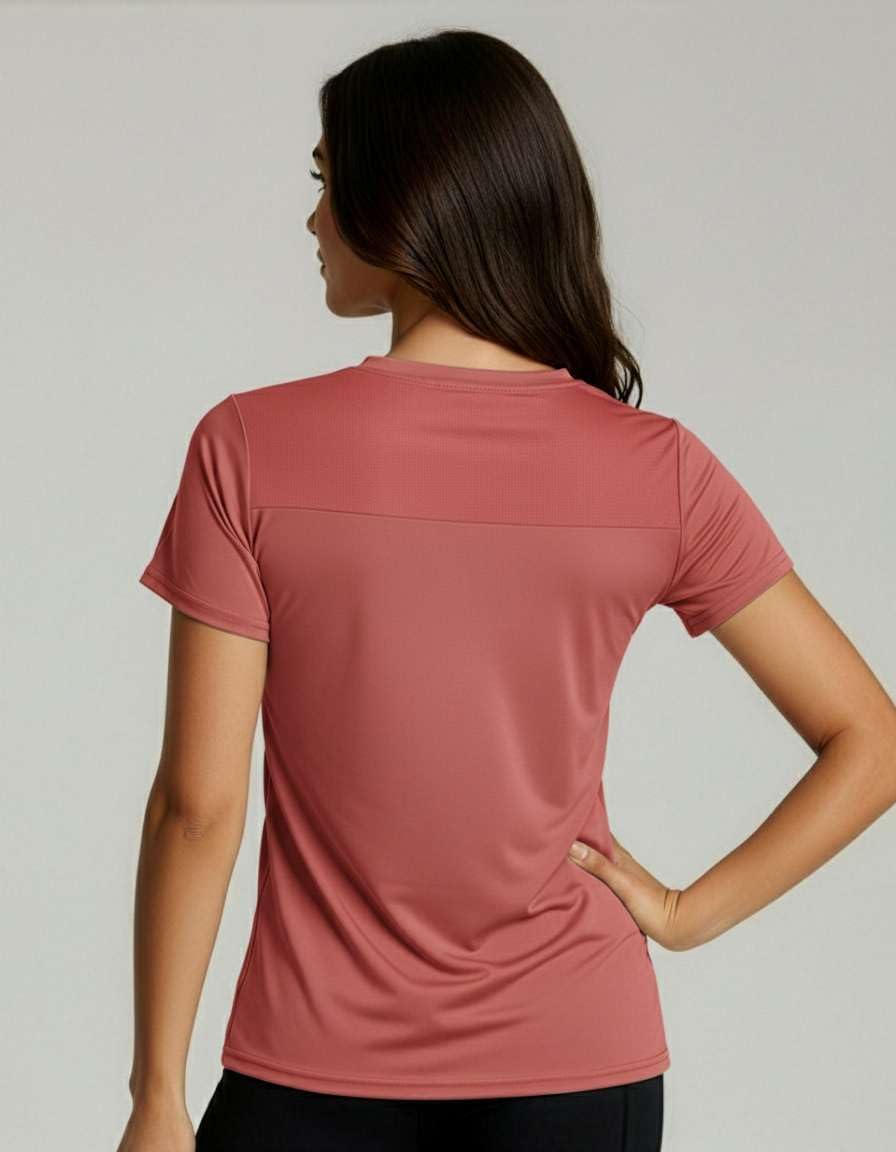 Real Essentials 5 Pack: Women's Short Sleeve Mesh Insert T-Shirts Athletic Tops Gym Workout Yoga Tennis Activewear (Plus)