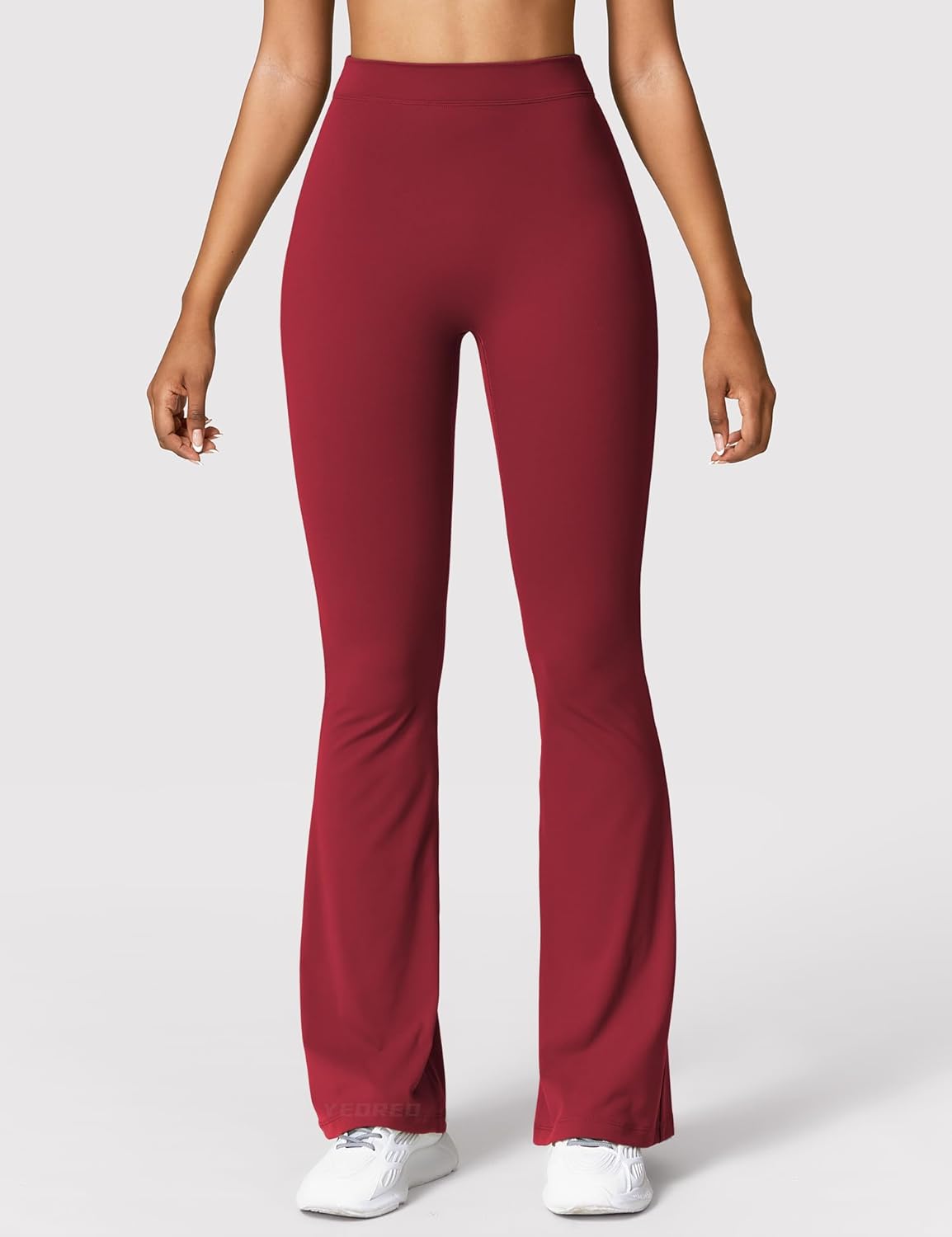 Alternative view of YEOREO Scrunch Flare Leggings V Back Butt Lifting Wide Leg High Waist 31.5" Gym Workout Yoga Pants