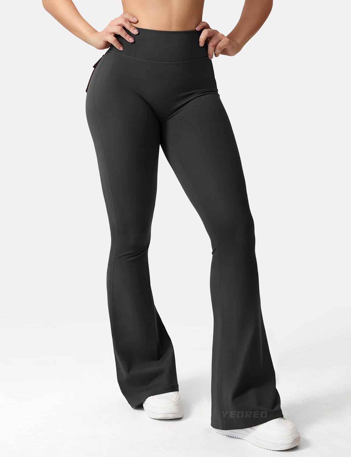 YEOREO CoreFlex Flare Leggings with Pockets for Women Scrunch Workout Leggings Butt Lifting Gym Yoga Pants