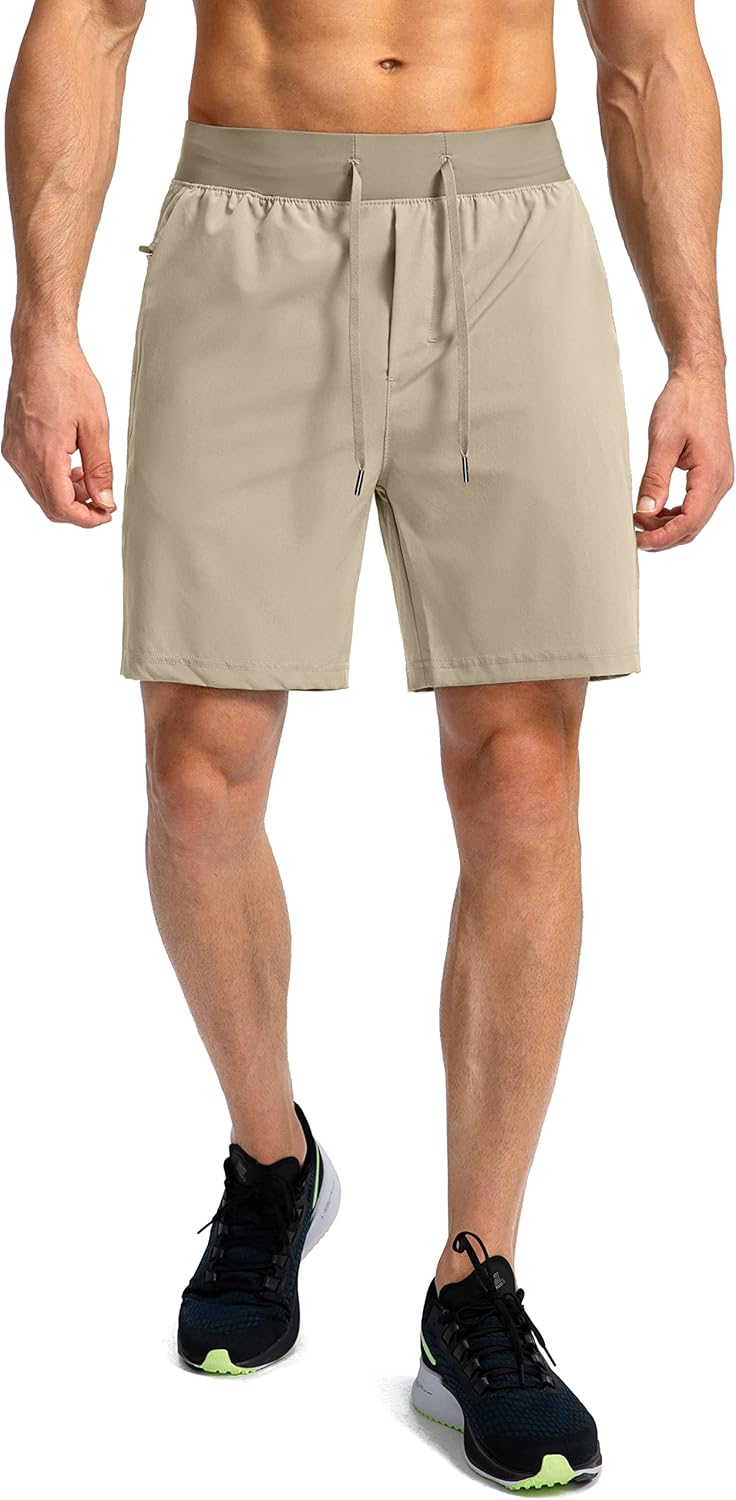 Soothfeel Men's Running Shorts with Zipper Pockets 9"/ 7"/ 5" Lightweight Basketball Gym Workout Athletic Shorts