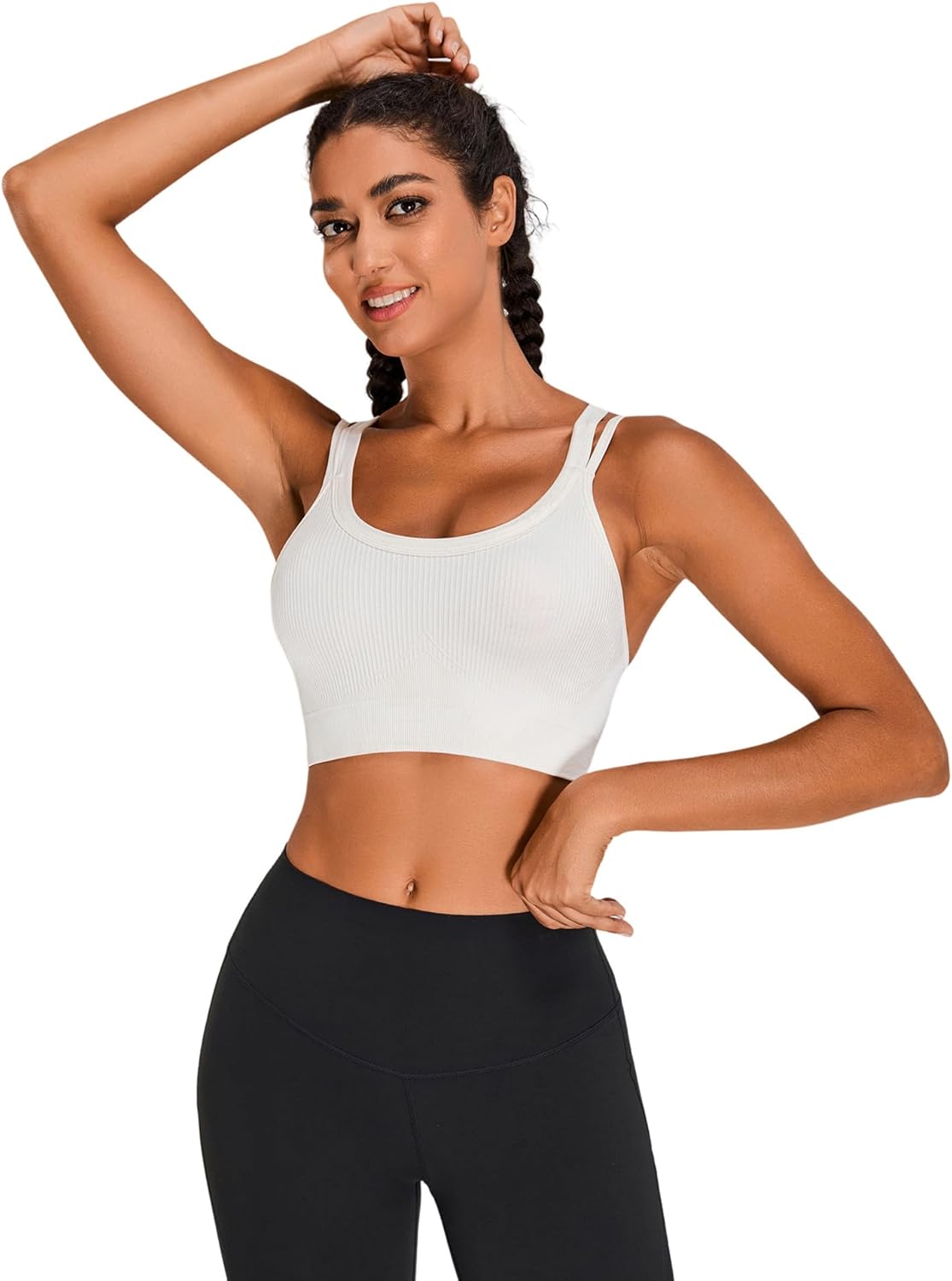 Sports Bras for Women HIigh Support, Criss-Cross Back Padded Strappy High Impact Sports Bras for Women Large Bust - Image 6