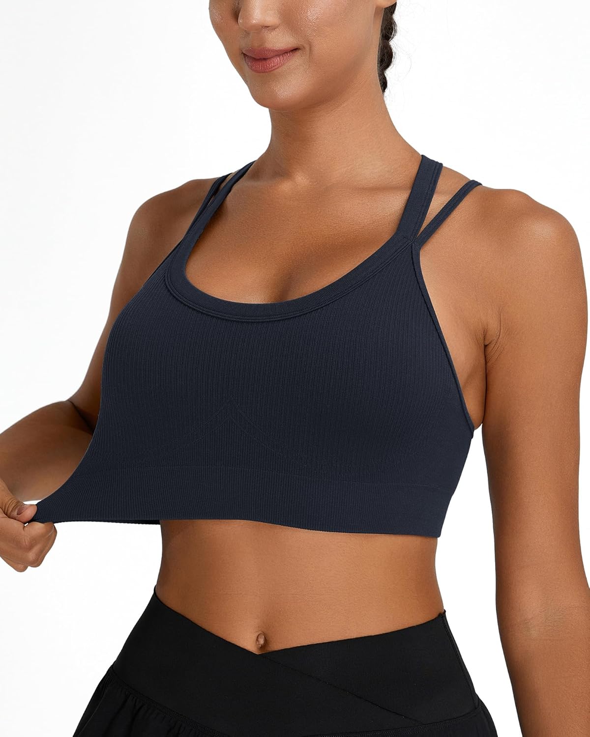 Sports Bras for Women HIigh Support, Criss-Cross Back Padded Strappy High Impact Sports Bras for Women Large Bust - Image 8