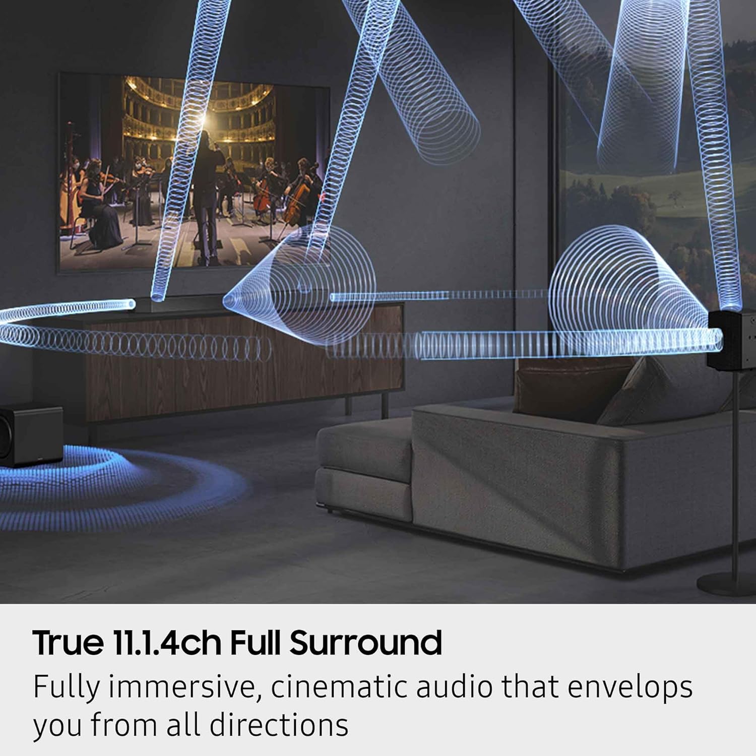 Alternative view of Samsung HWQ990F 11.1.4 Channel Q-Series Soundbar with Subwoofer and Rear Speakers