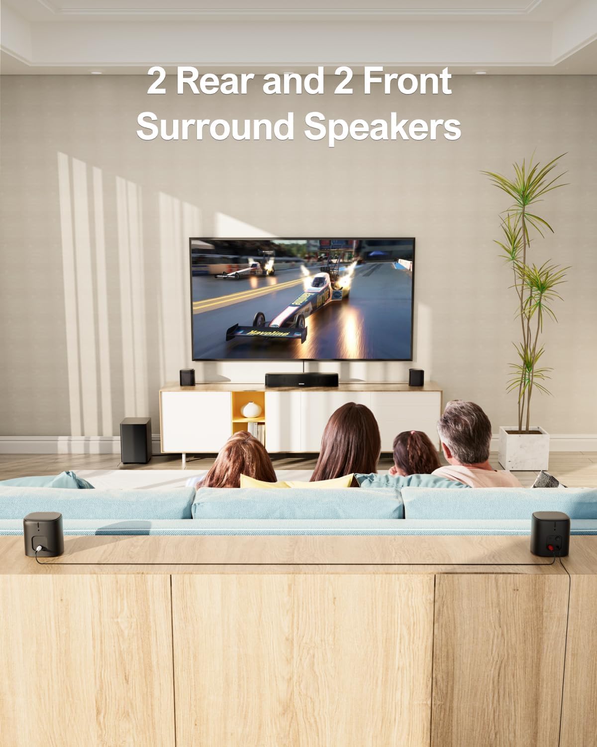 Alternative view of ULTIMEA 7.1ch Sound Bar with Subwoofer, Virtual Surround Sound System for TV, Sound Bar for Smart TV with 4 Surround Speakers, Peak Power 330W, TV Soundbar with App Control, Opt/AUX/BT, Aura A40