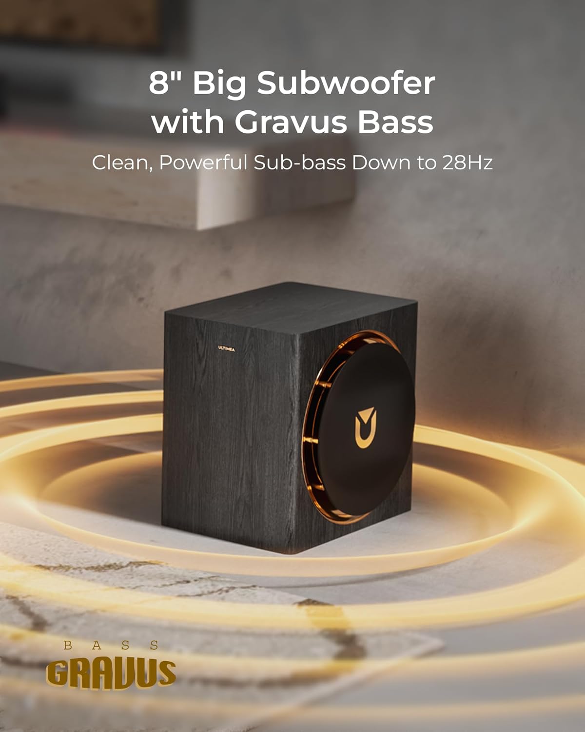 Alternative view of ULTIMEA Skywave X50 5.1.4ch Wireless Surround Sound System for TV, 760W Professional Sound Bar w/Dolby Atmos, 2 Wireless Surround Speakers & 8" Subwoofer, GaN Amplifier, 4K HDR Pass-Through, HDMI eARC