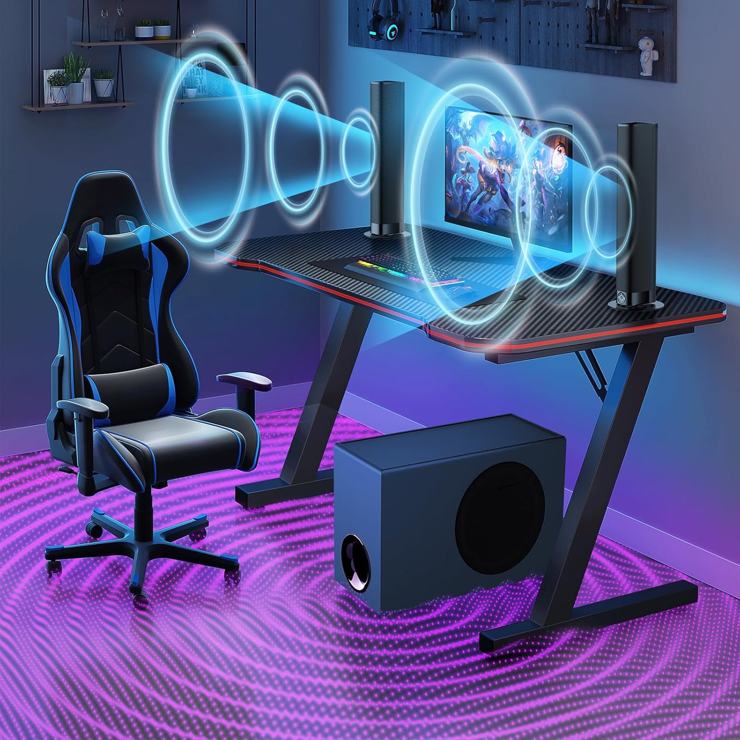 Assistrust Sound Bar with Subwoofer, 110W Sound Bar for Smart TV, with Deep Bass & Volume Boost & 3 Equalizer Modes, Bluetooth/ARC/Opt/AUX Connect, Detachable Soundbar for TV/PC/Gaming/Projectors