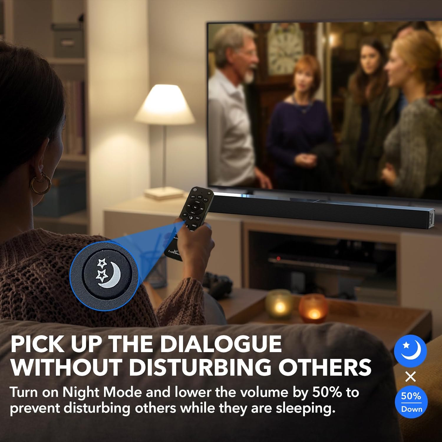 Alternative view of LARKSOUND 2.1 CH Sound Bar with Subwoofer, 31" Soundbar for Smart TV with HDMI, Optical, AUX, Bluetooth, USB - Surround Sound System