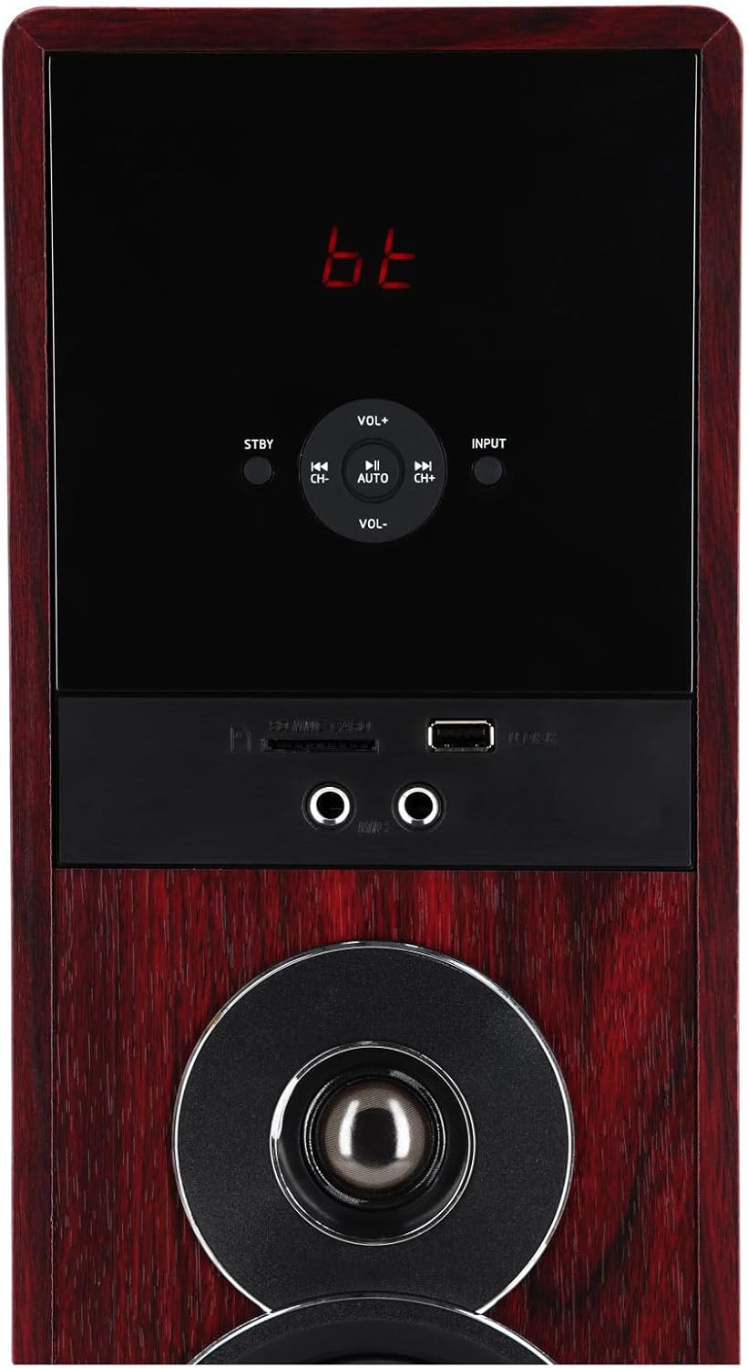 Alternative view of Rockville TM80C Powered Home Theater Tower Speaker System, Cherry Wood, 800W, 8" Subwoofers, Bluetooth, USB/SD Playback, FM Radio, Remote Control, Karaoke Ready, Perfect for Home Entertainment