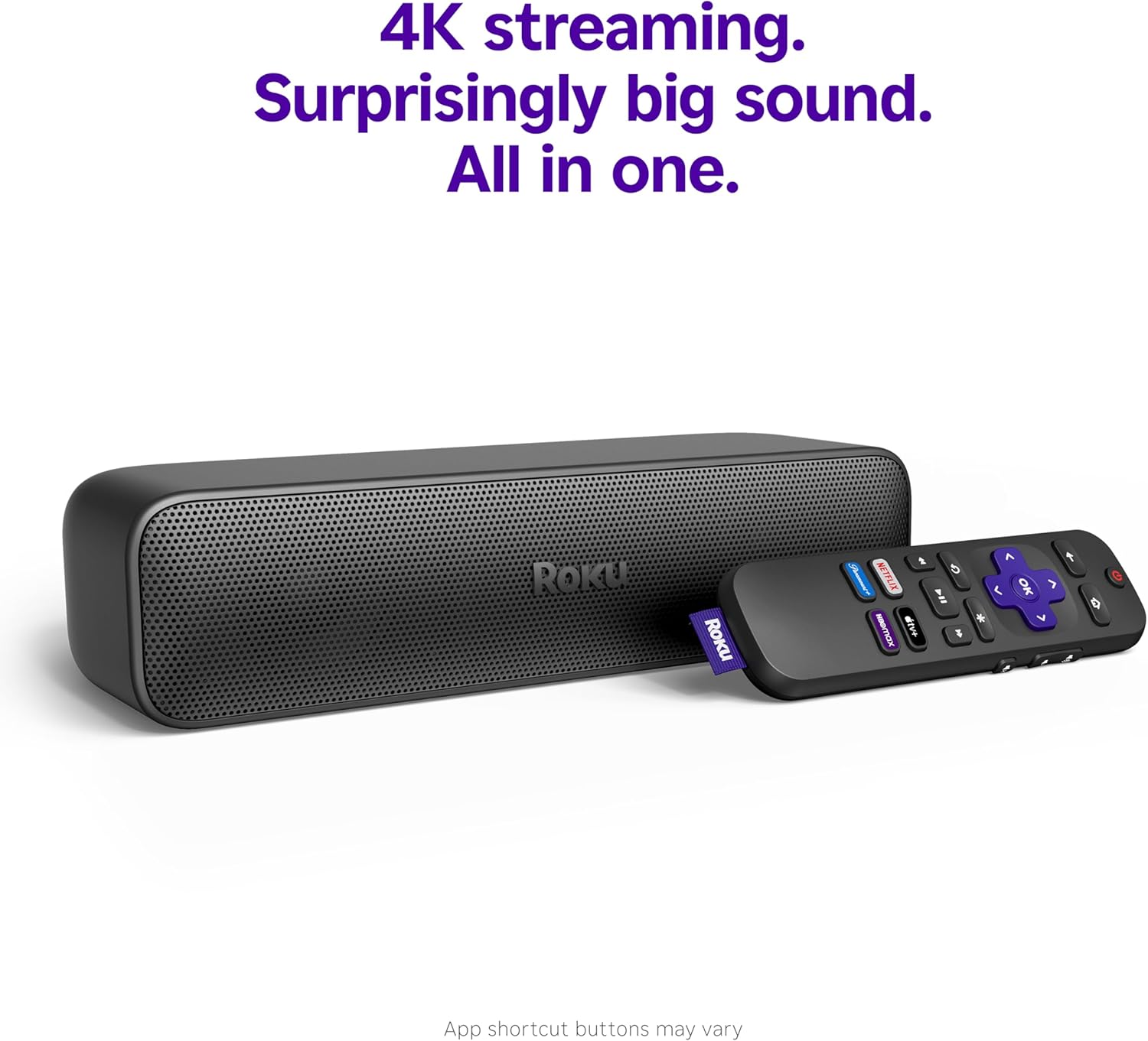 Roku Streambar SE | 2-in-1 TV Soundbar with Built-in 4K/HD/HDR Streaming, Premium Speakers, & Enhanced Speech Clarity for Crisp, Clear Dialogue - Quick Guided Simple Setup