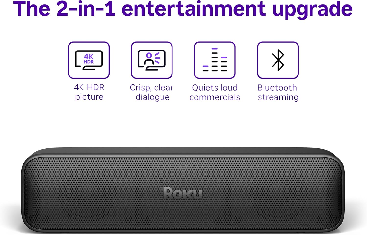 Alternative view of Roku Streambar SE | 2-in-1 TV Soundbar with Built-in 4K/HD/HDR Streaming, Premium Speakers, & Enhanced Speech Clarity for Crisp, Clear Dialogue - Quick Guided Simple Setup