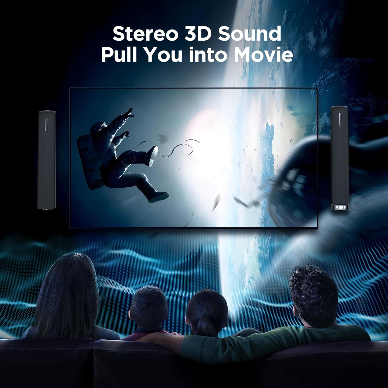 Alternative view of Assistrust Sound Bar for Smart TV,90W Soundbar with Bluetooth/ARC/Optical/AUX Connect, Auto Volume Boost, 3 Customizable Equalizer Modes, 2 in 1 Detachable Soundbar for TV/PC/Gaming/Projectors