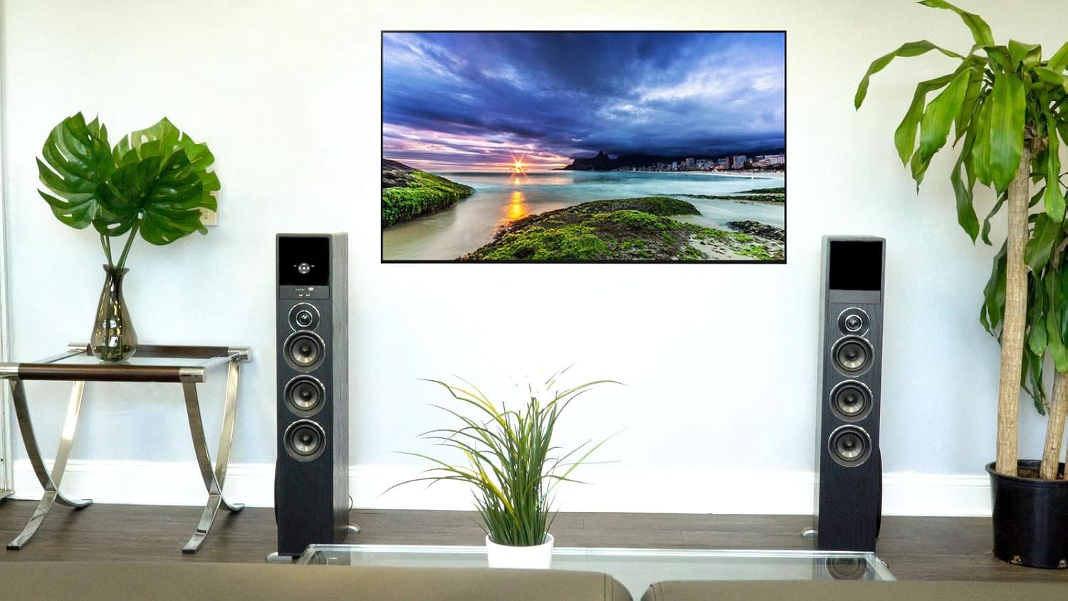 Rockville TM150B Powered Home Theater Tower Speaker System, Black, 1000W, 10" Subwoofers, Bluetooth, USB/SD Playback, FM Radio, Remote Control, Karaoke Ready, Perfect for Home Entertainment