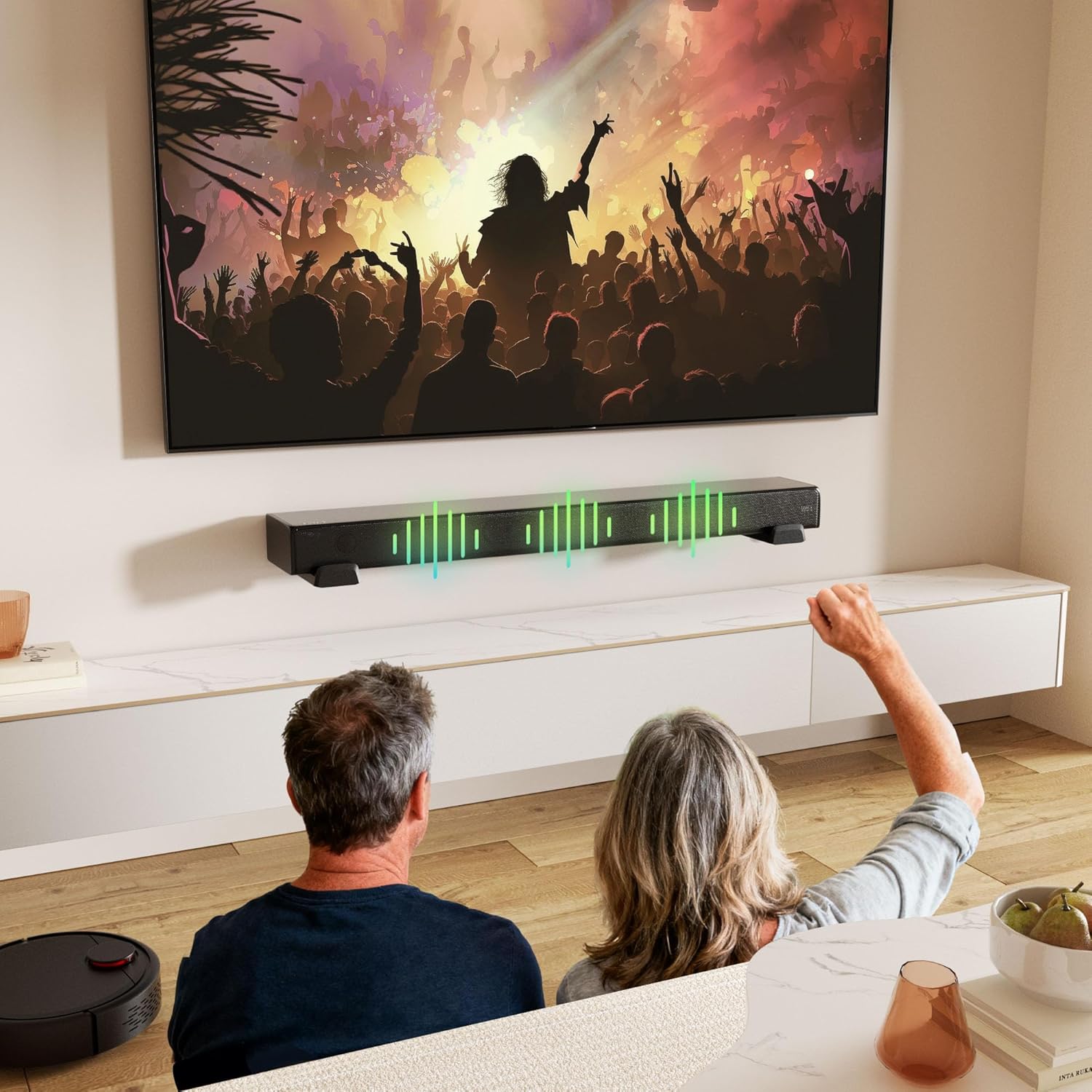 Alternative view of ELETIUO Soundbar Wall Mount Bracket,Depth Adjustable 3.8-6.5 inch,Universal Sound Bar Mount Under TV for Samsung, Sony, LG, Vizio, Bose, JBL, Sonos, Holds up to 50 lbs,Black