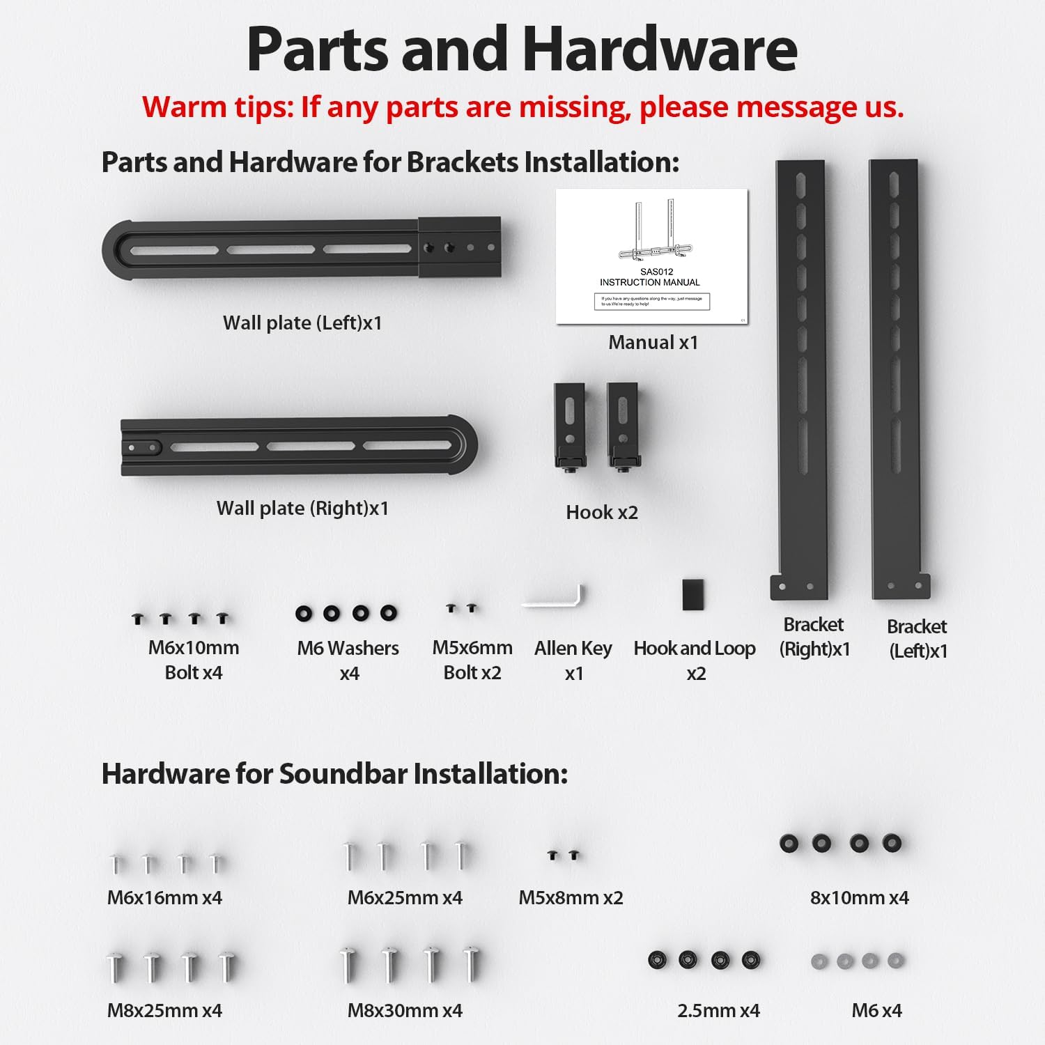 USX MOUNT Universal Soundbar Mount, Sound Bar TV Bracket for Soundbar with Speaker, Fits 2 Installation Options, Removable No-Slip Base Holder Extends 3.46u201D-6.06u201D