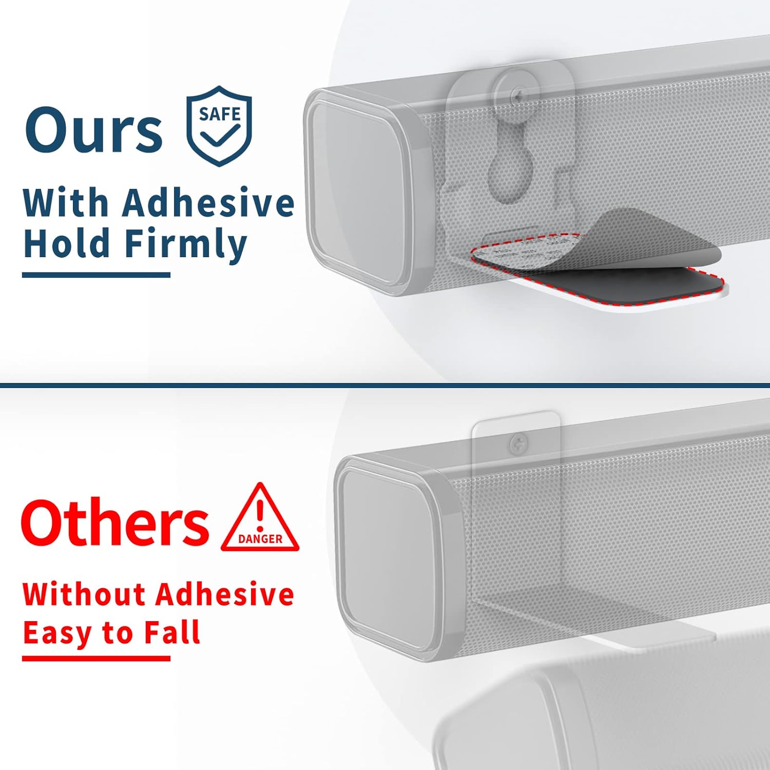 Alternative view of notiela Universal Soundbar Mount Wall Mount Shelf for Samsung, Onn, Sony, JBL, Vizio, Nakamichi, LG, Roku and Most of Sound Bars Mount Mounting Bracket Under TV, White