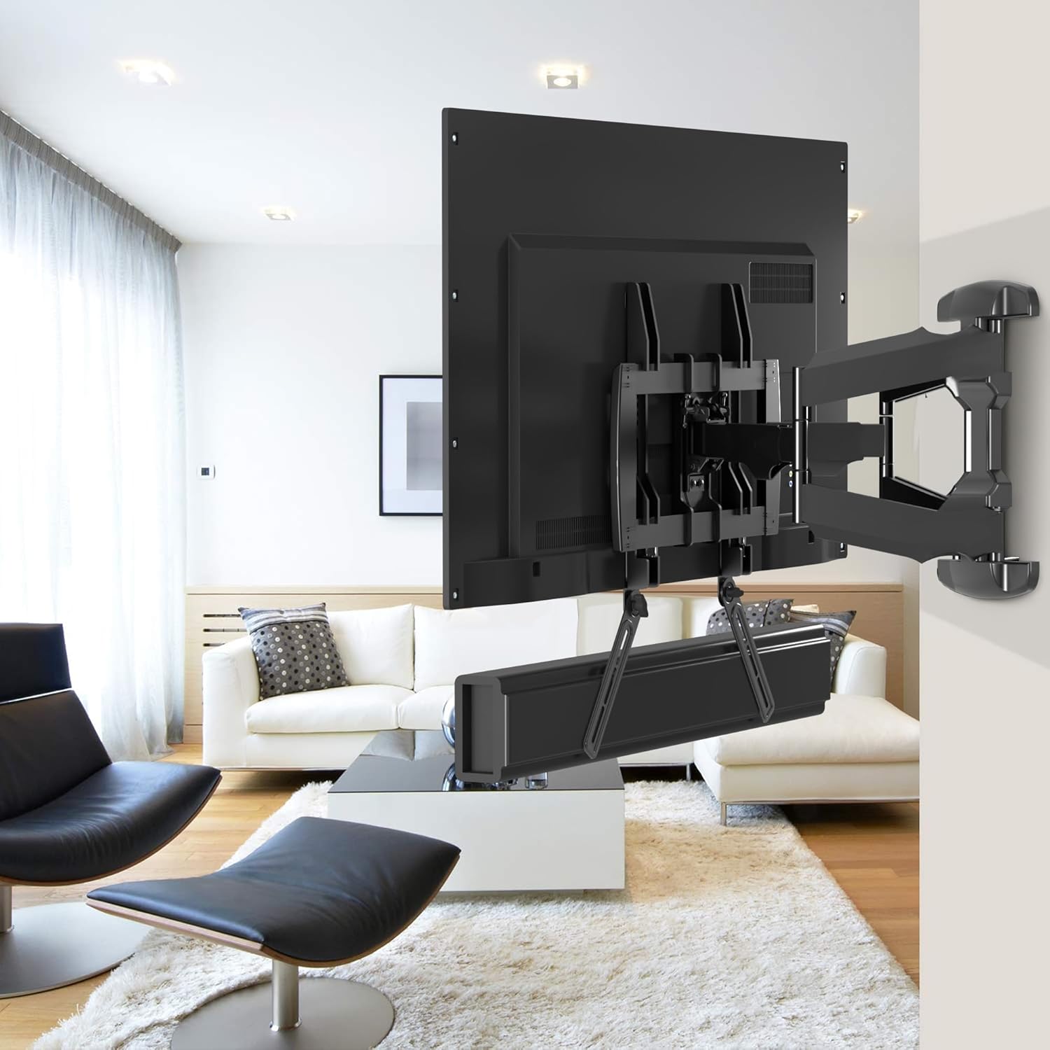 Alternative view of XINLEI Universal Sound Bar Mounts Fits Most 23 to 65 Inch TVs Soundbar TV Mount Bracket Above or Under TV, up to 22 lbs SBR302
