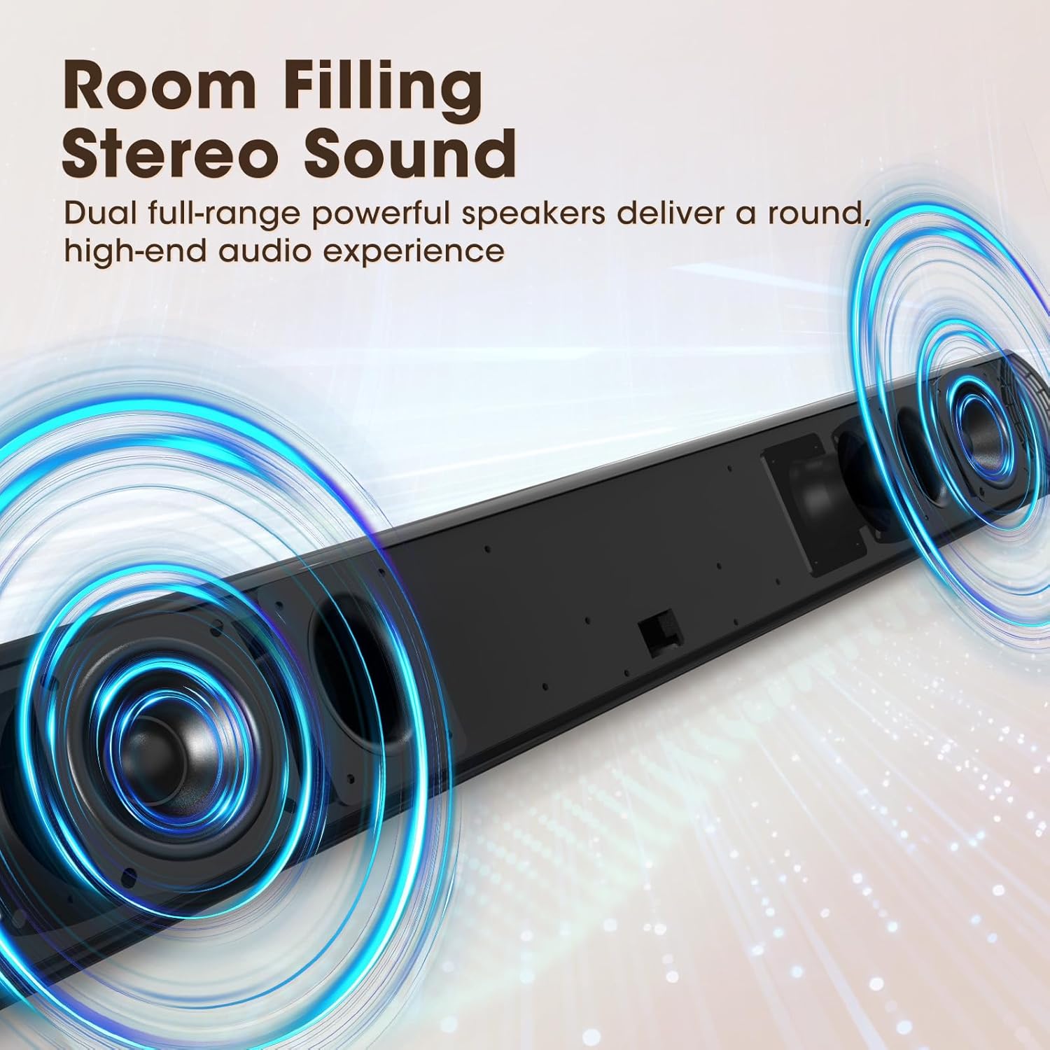 BESTISAN Soundbar, TV Sound Bar with Wired HDMI and Wireless Bluetooth 5.0 Home Theater System (28 Inch, Enhanced Bass Technology, 3-Inch Drivers, Bass Adjustable, Wall Mountable, DSP)