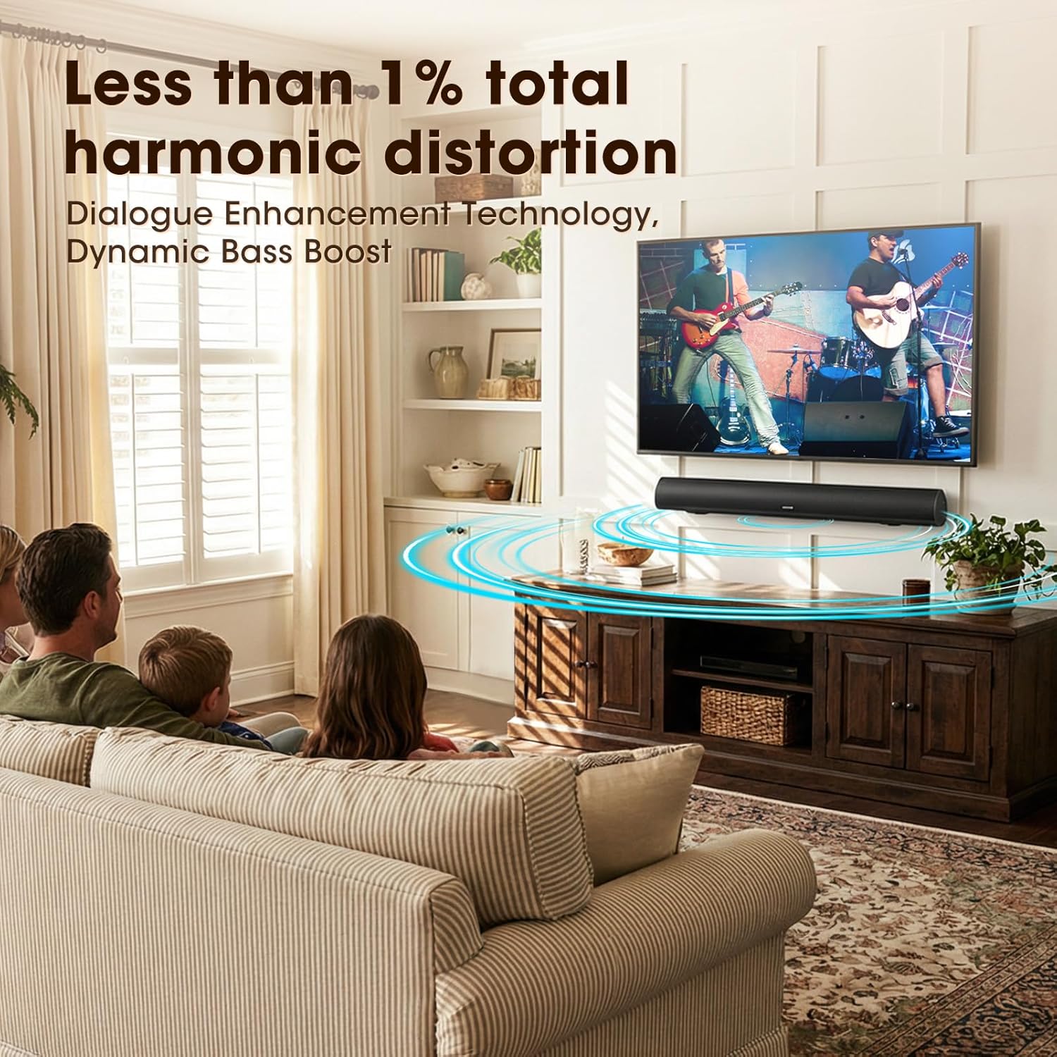 BESTISAN Soundbar, TV Sound Bar with Wired HDMI and Wireless Bluetooth 5.0 Home Theater System (28 Inch, Enhanced Bass Technology, 3-Inch Drivers, Bass Adjustable, Wall Mountable, DSP) - Image 5