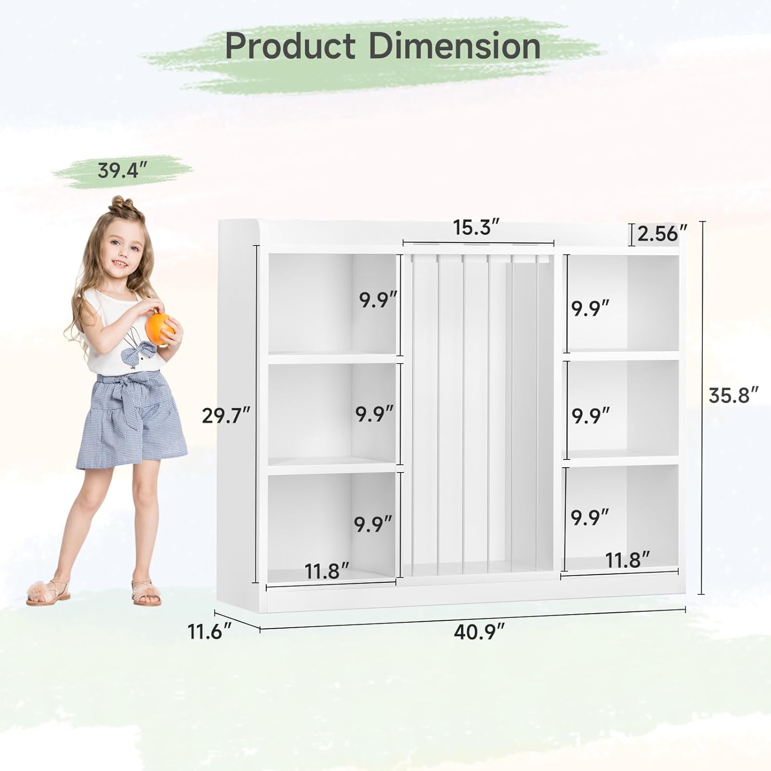Alternative view of Toddler Stuffed Animal Zoo, Toy Storage Organizer for Playroom, Plush Toy Organizers and Storage, Book Shelf for Kids Rooms, Elastic Band Child Bookcase, Toy Shelf with 8 Storage Cubbies (White)