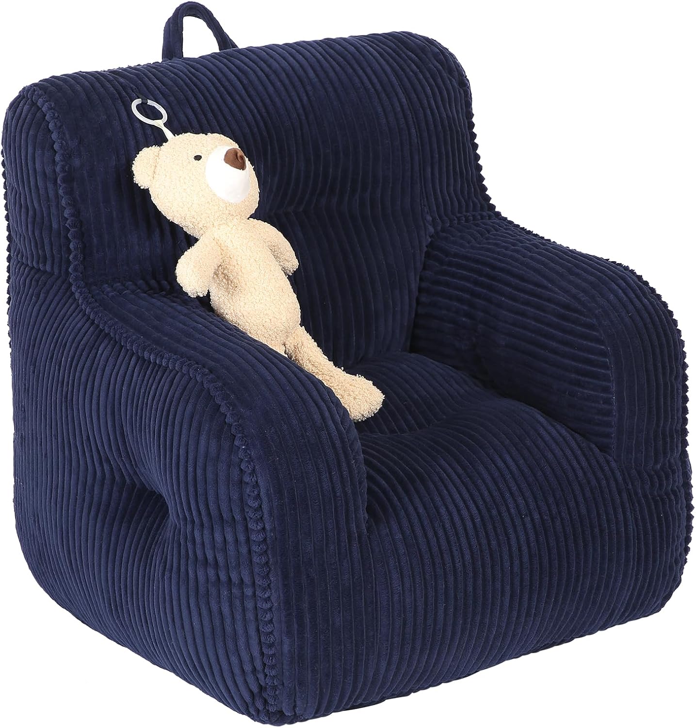 MOMCAYWEX Kids Bean Bag Chair with a Plush Bear, Comfy Toddler Chair for Boys and Girls, Beige - Image 6