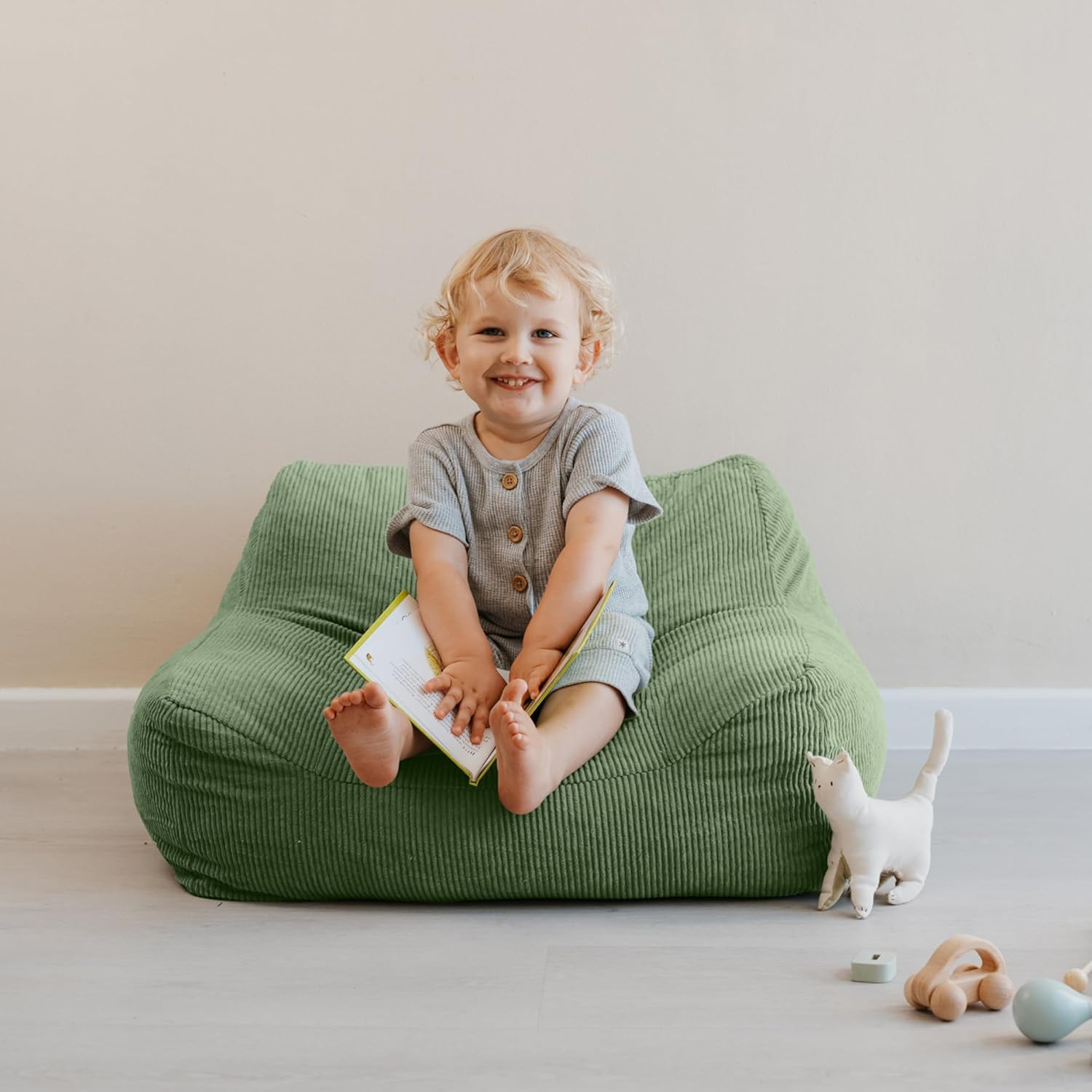 ZICOTO Soft Memory Foam Bean Bag Chair for Toddlers - Trendy Kids Chair and Lounger for Nursery, Playroom, or Living Room