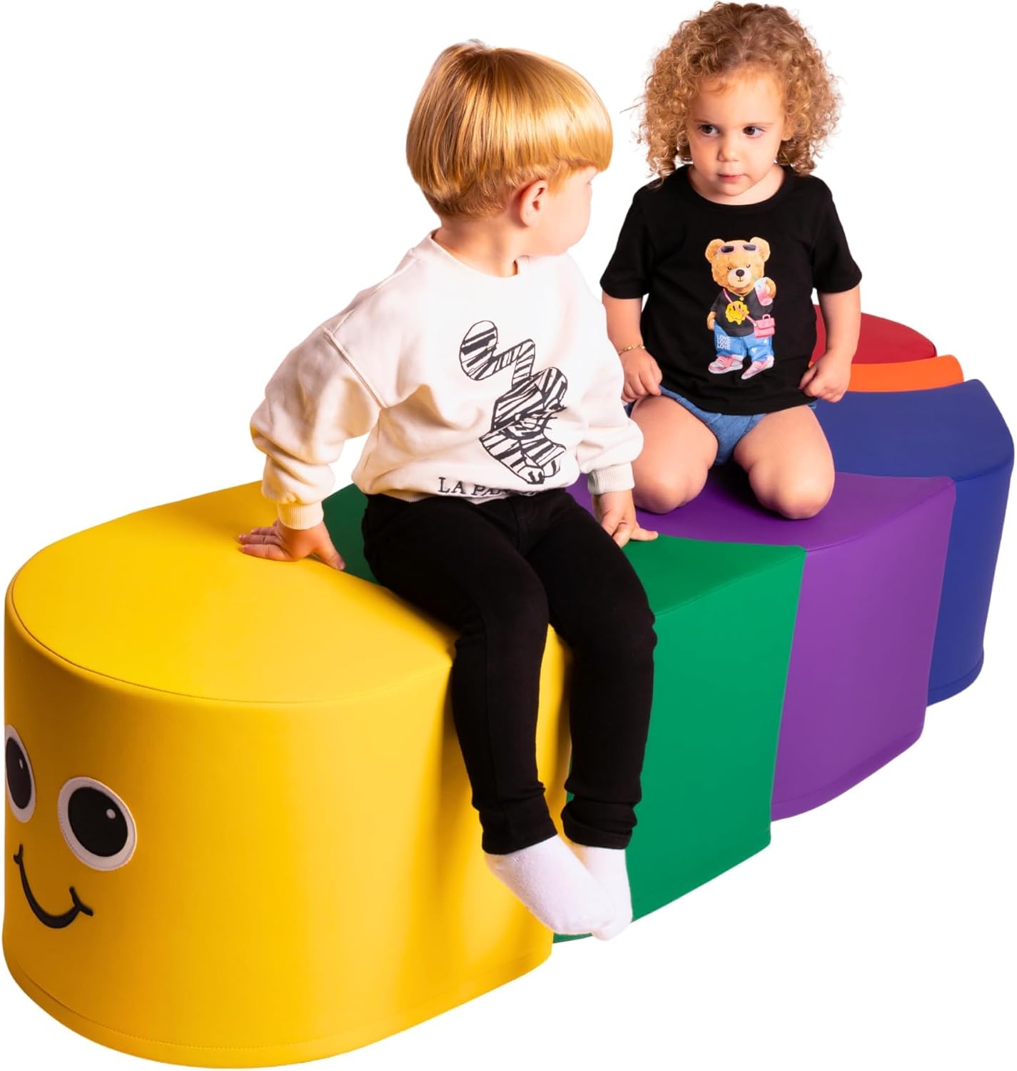 Schooled Modular Caterpillar Bench - Soft Play Seating for Libraries and Sensory Rooms - Climbing Blocks for Children and Toddlers