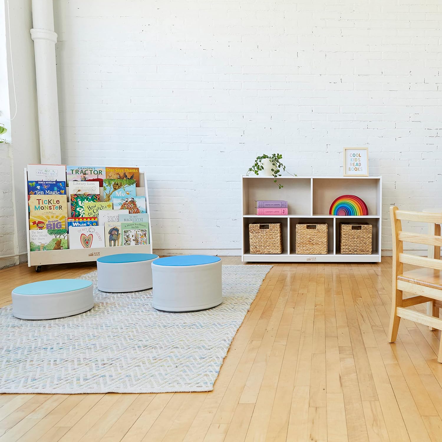 ECR4Kids SoftZone Colorful Stump Stool Set, Flexible Seating, Contemporary, 3-Piece