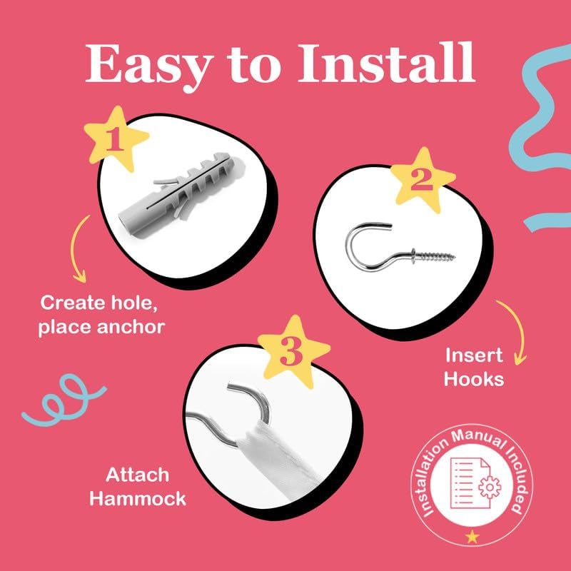 Lilly's Love Stuffed Animal Hammock | Corner Hanging Organizer, Toy Storage, Stuffed Animal Storage Net | Made from Quality Fishing Net, Holds 12lbs | 67"x47"x47" (White, 2 Pack) - Image 3