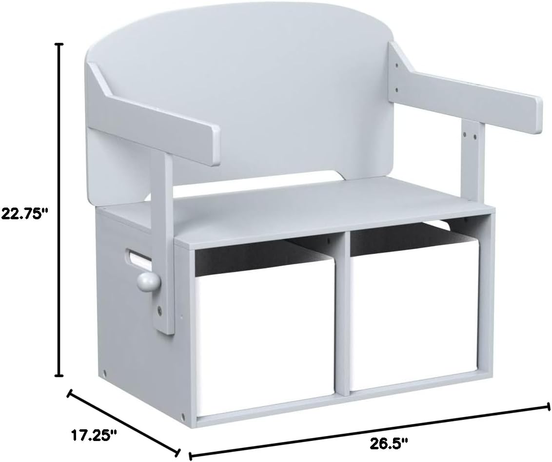 Alternative view of Delta Children MySize Kids Convertible Activity Bench - Greenguard Gold Certified, Grey