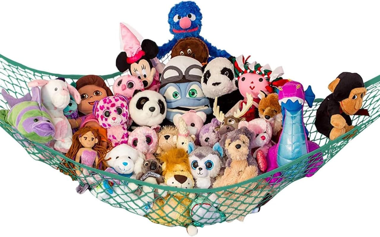 Lilly's Love Stuffed Animal Hammock | Corner Hanging Organizer, Toy Storage, Stuffed Animal Storage Net | Made from Quality Fishing Net, Holds 12lbs | 67"x47"x47" (White, 2 Pack) - Image 5